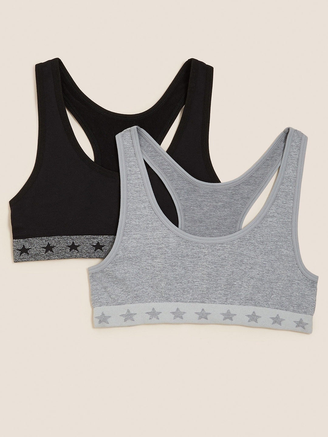 

Marks & Spencer Grey & Black Bralette Crop Top