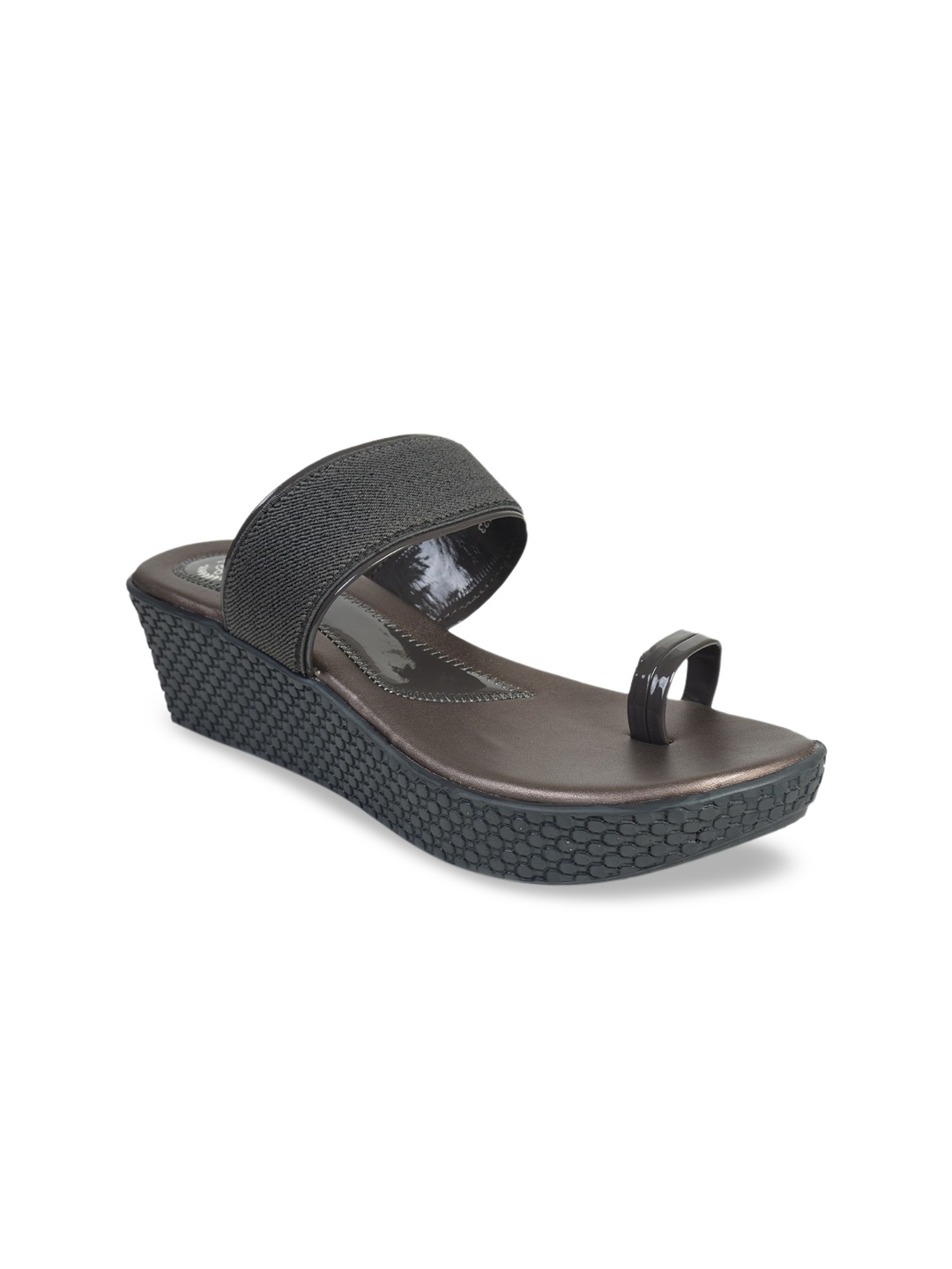 

Ajanta Grey Textured Flatform Sandals