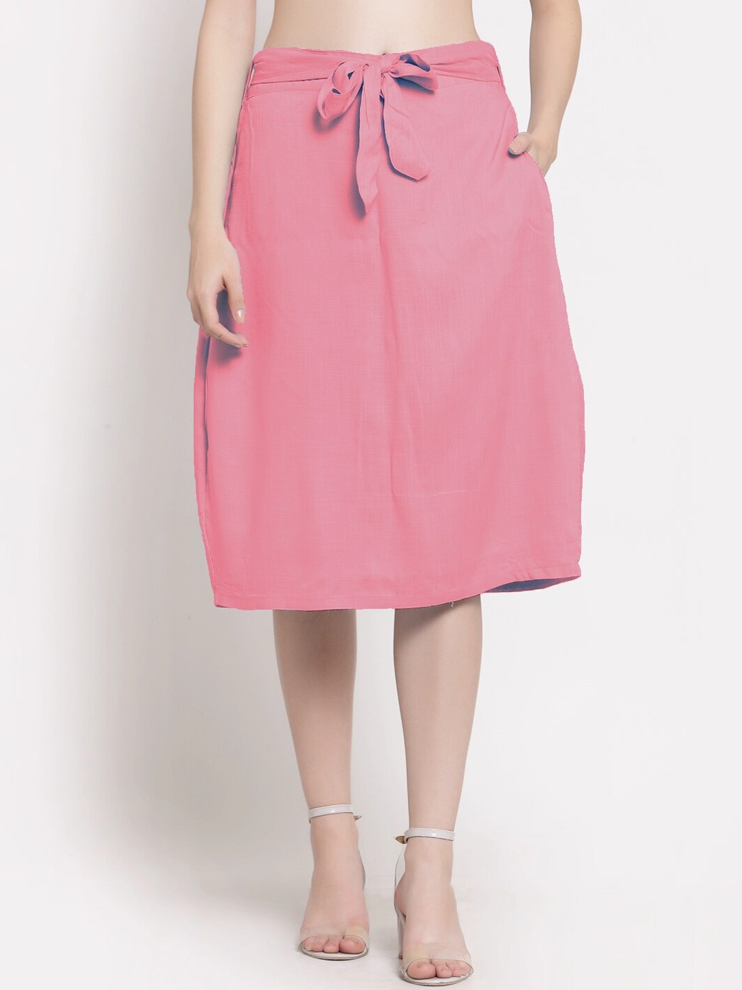 

PATRORNA Women Rose Solid Below Knee Length A-Line Skirts