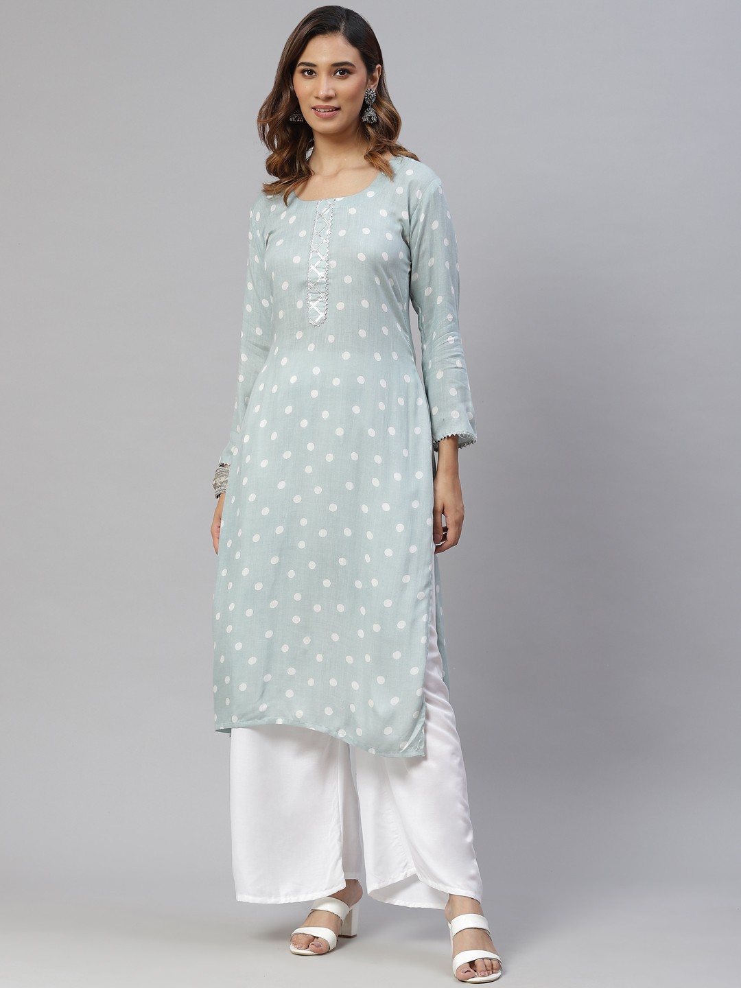 

KALINI Women Blue Printed Kurta with Palazzos