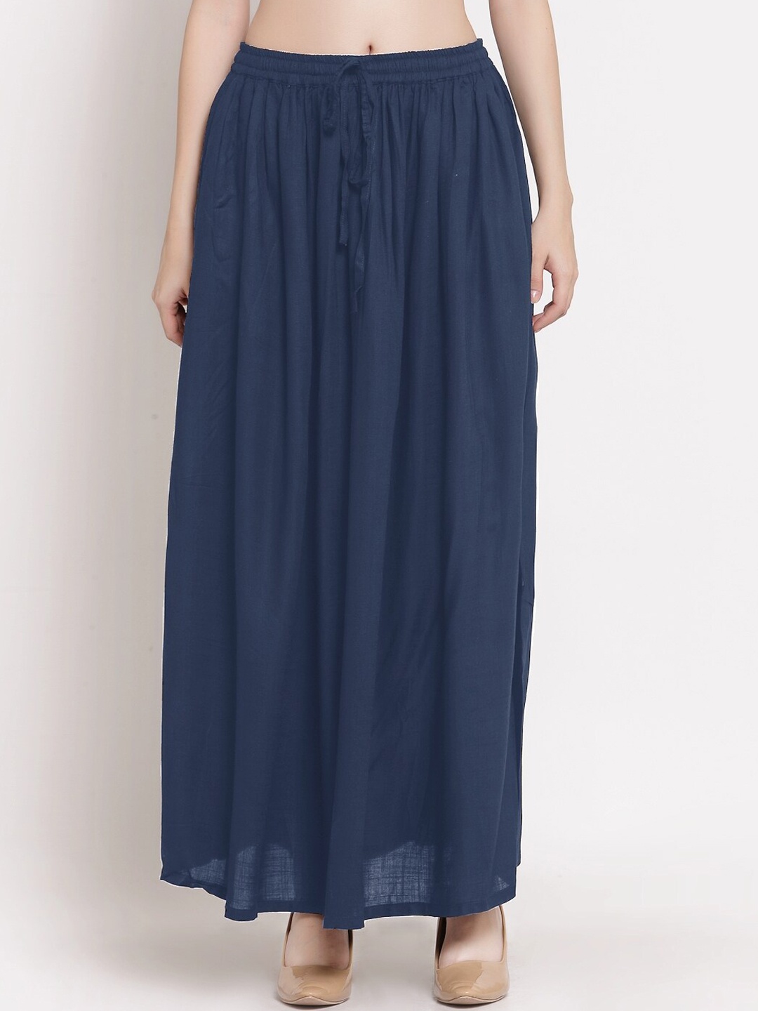 

PATRORNA Women Charcoal Grey Solid A-Line Maxi Skirt