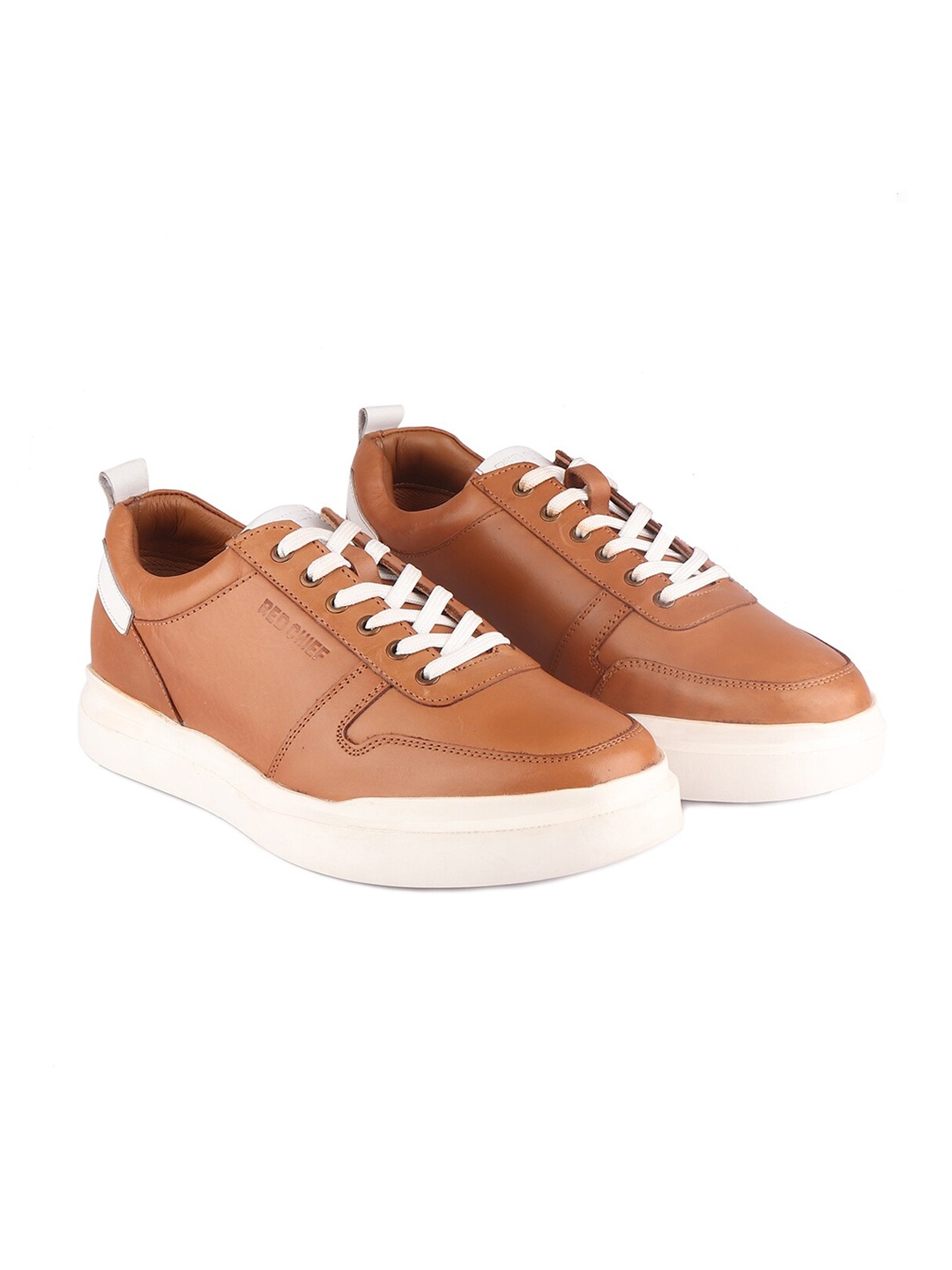 

Red Chief Men Tan Leather Sneakers