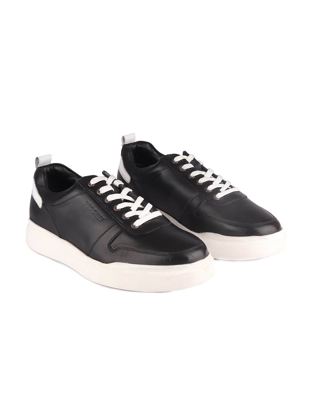 

Red Chief Men Black Colourblocked Leather Sneakers