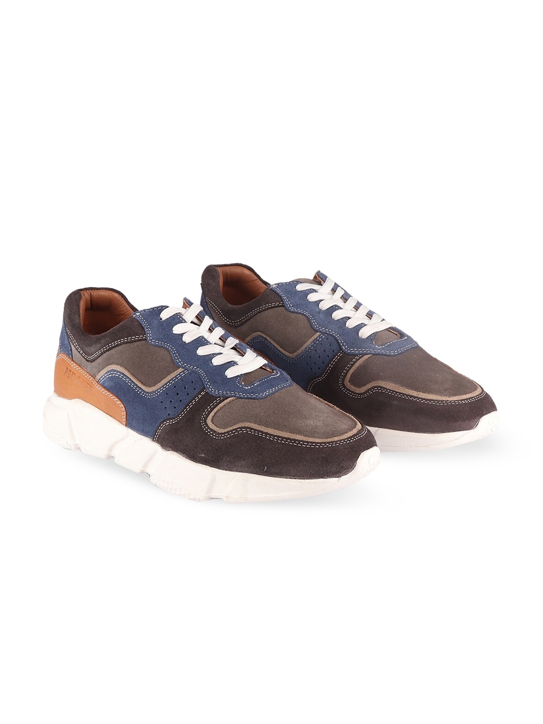 

Red Chief Men Grey Colourblocked Leather Sneakers