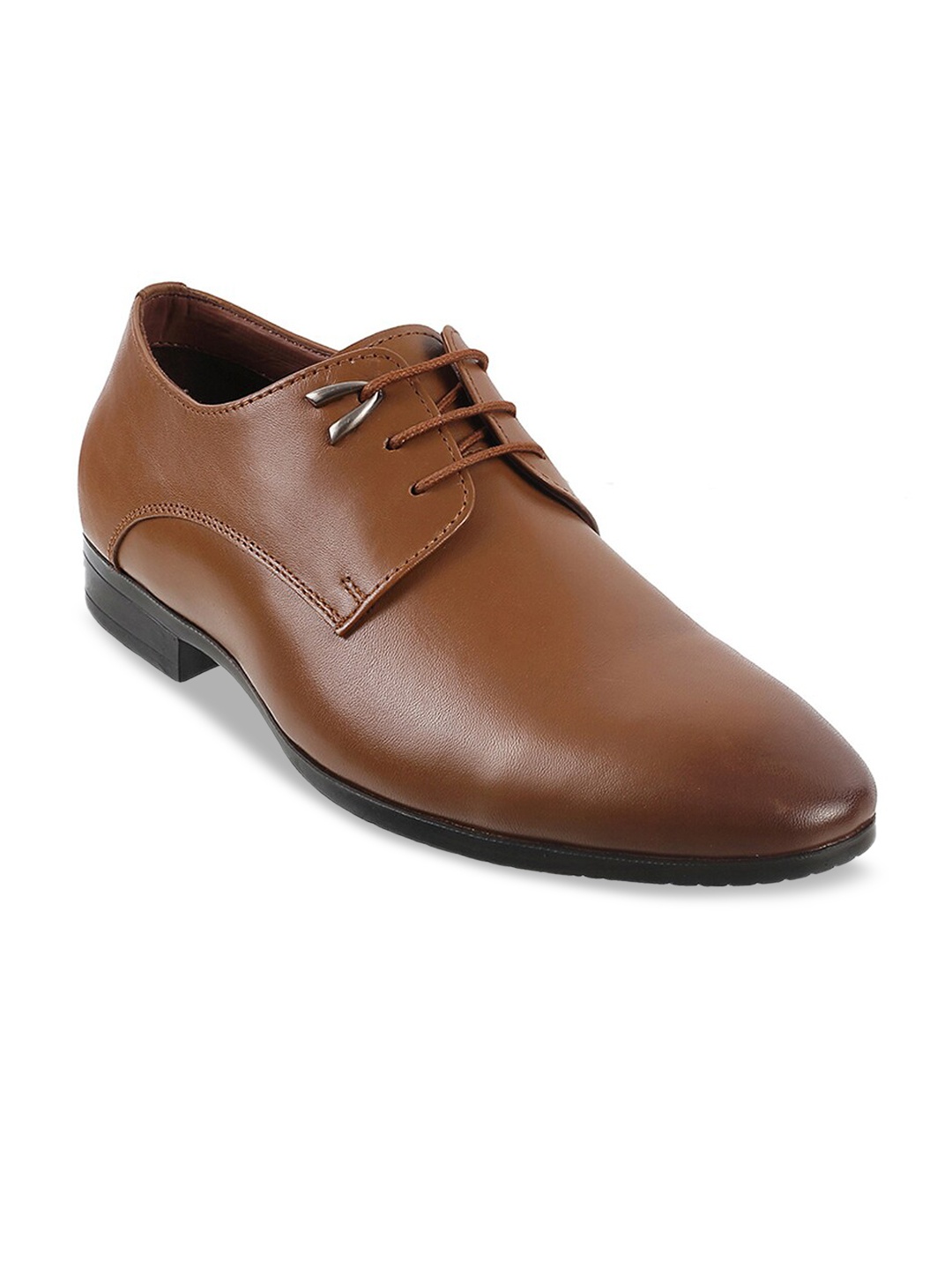 

Mochi Men Tan-Brown Solid Leather Formal Derbys