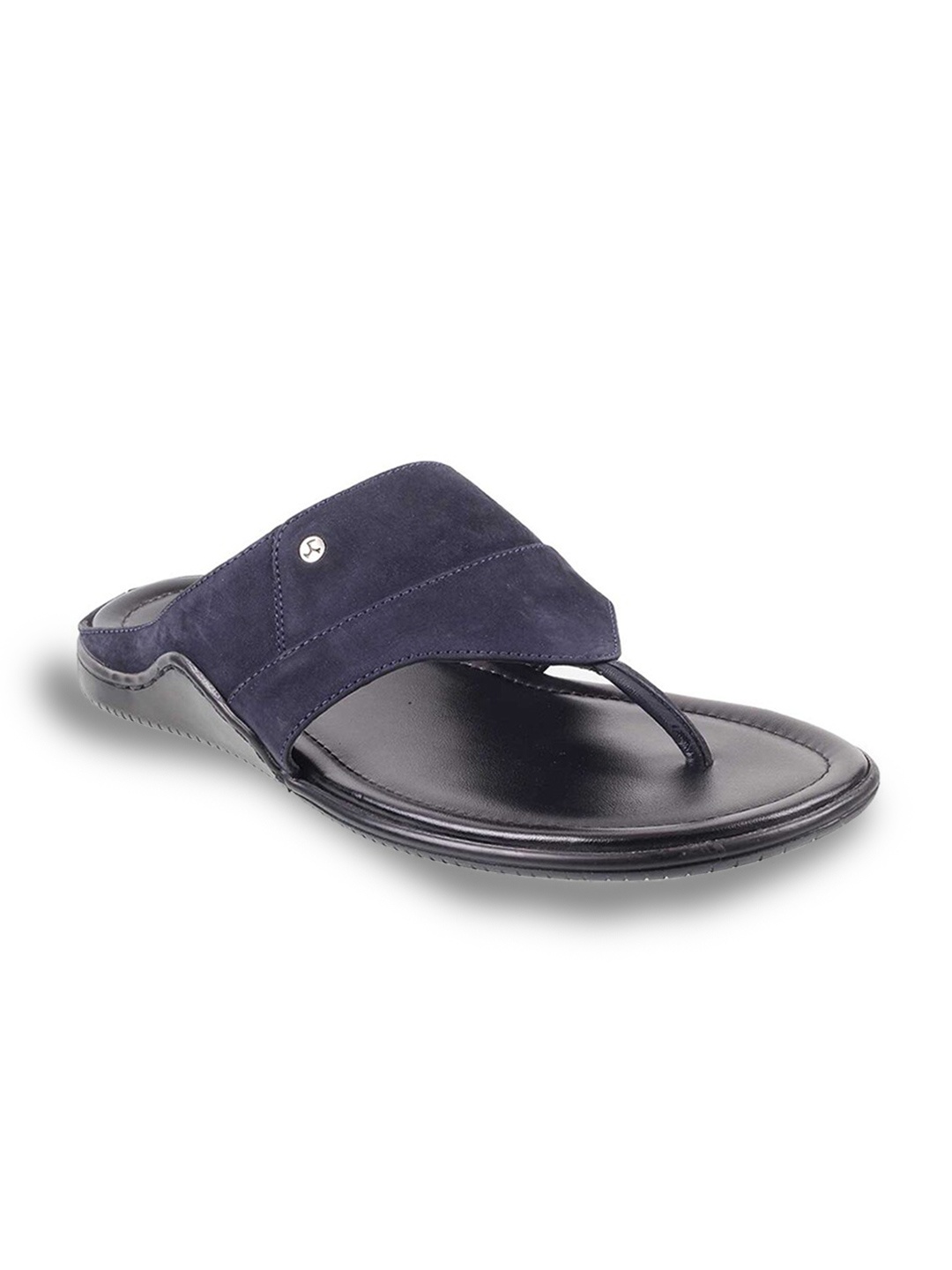 

Mochi Men Blue & Black Leather Comfort Sandals