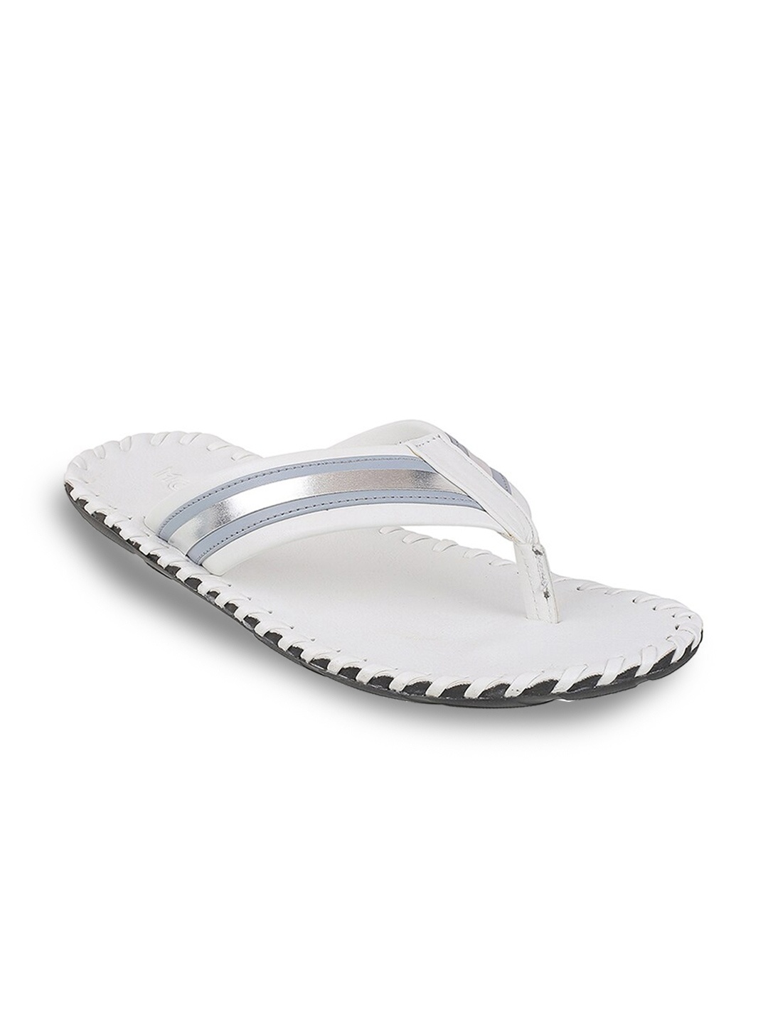 

Mochi Men White & Grey Leather Comfort Sandals