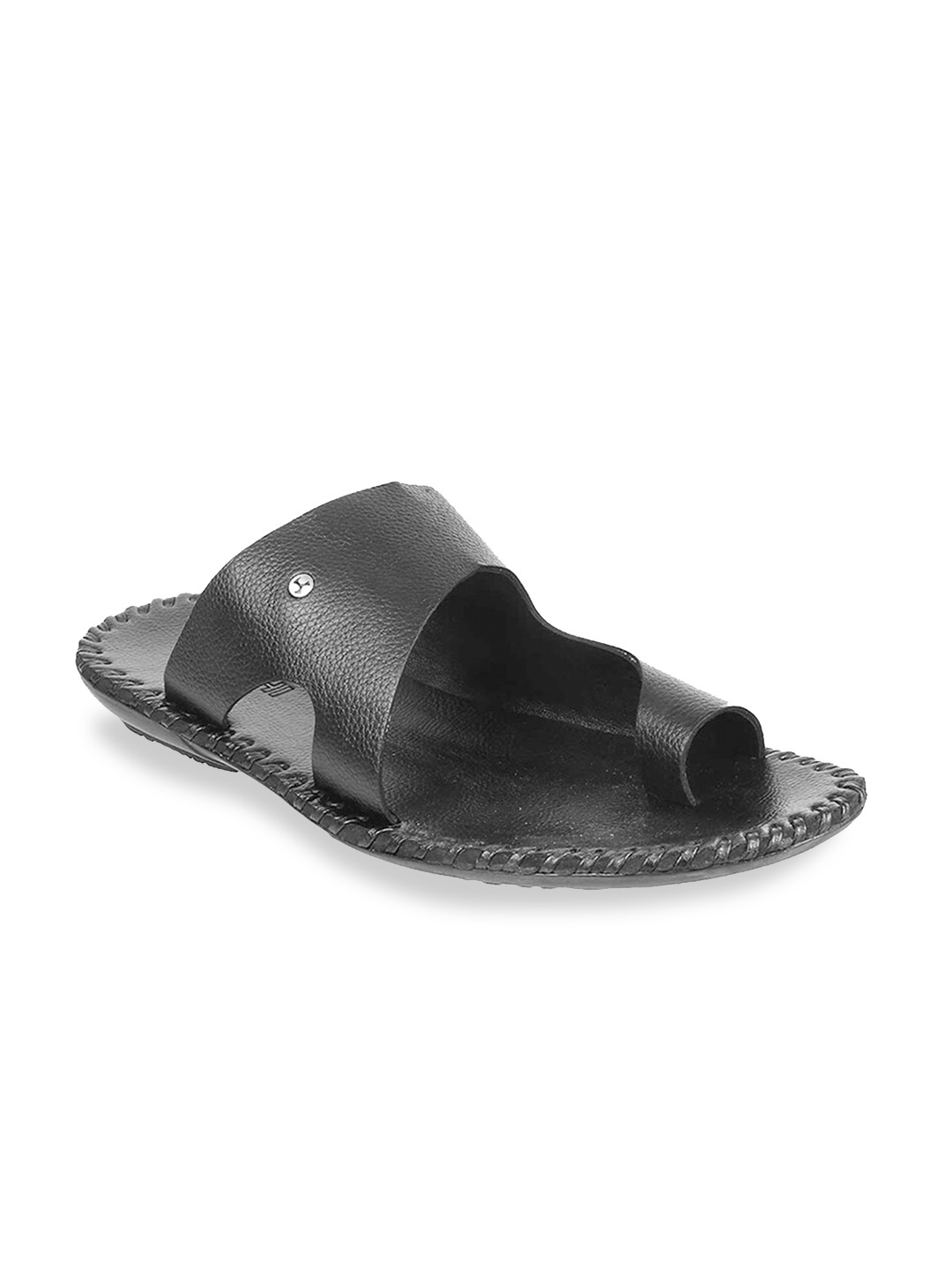 

Mochi Men Black Leather Comfort Sandals