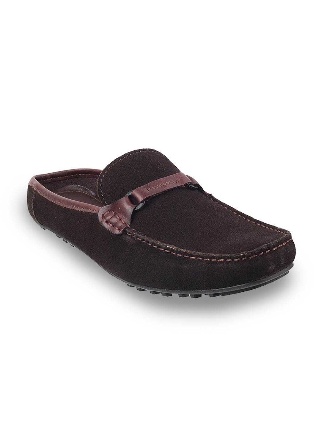 

Mochi Men Brown Leather Shoe-Style Sandals