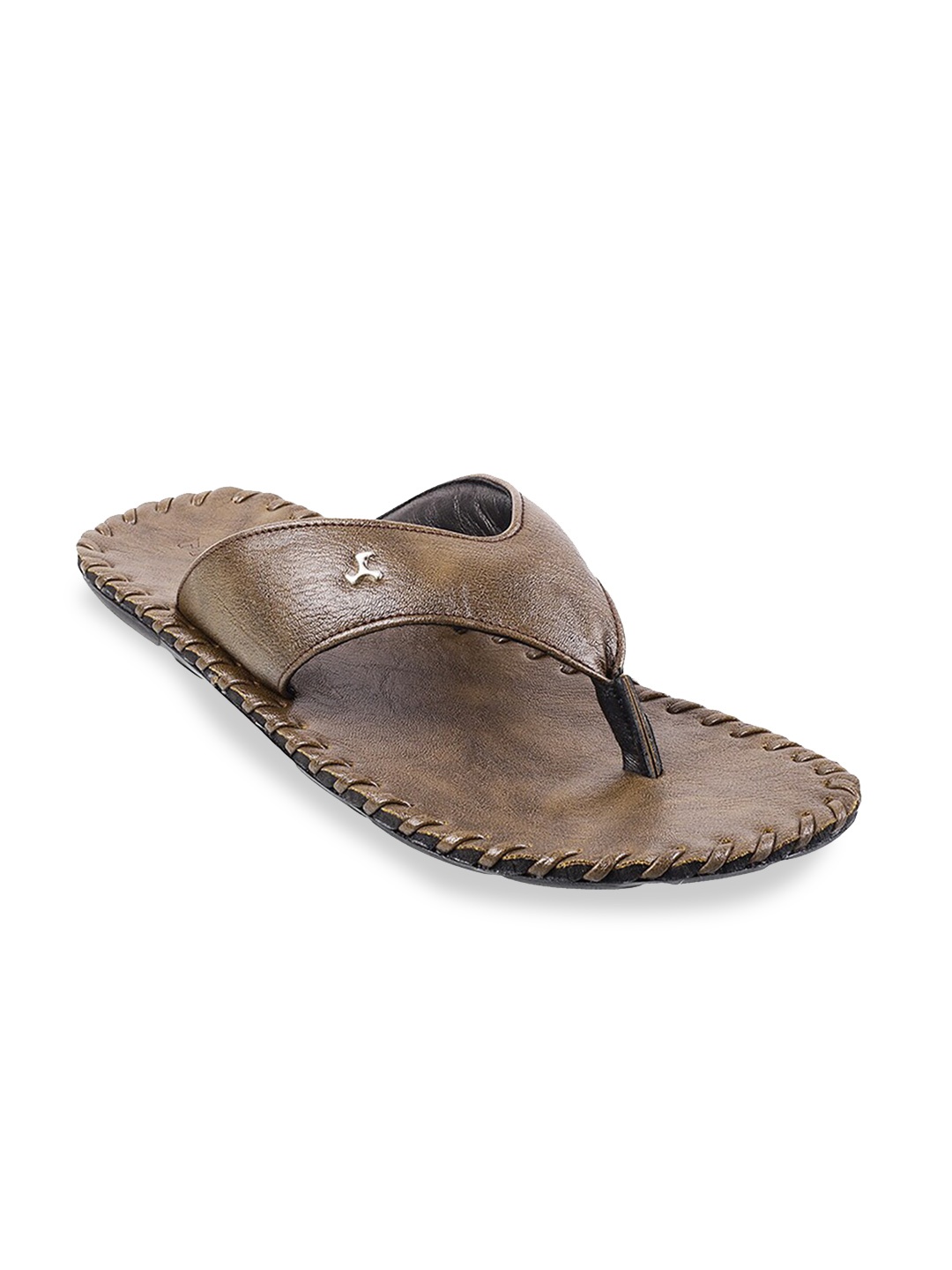 

Mochi Men Olive Green Leather Comfort Sandals
