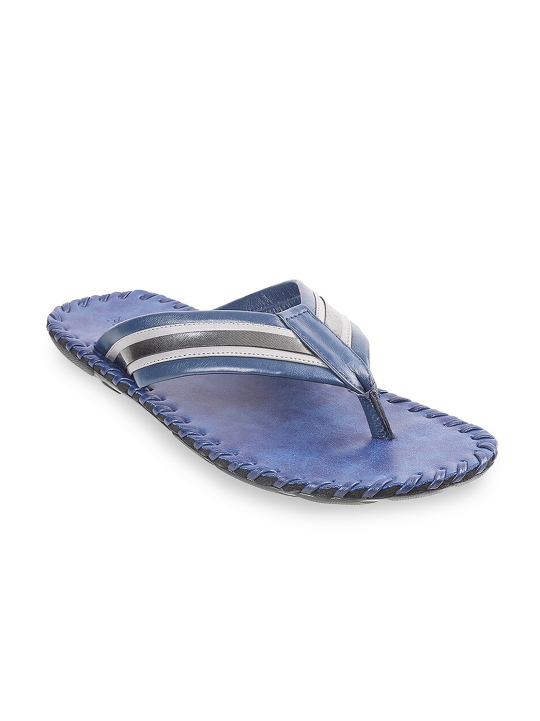 

Mochi Men Blue Leather Comfort Sandals