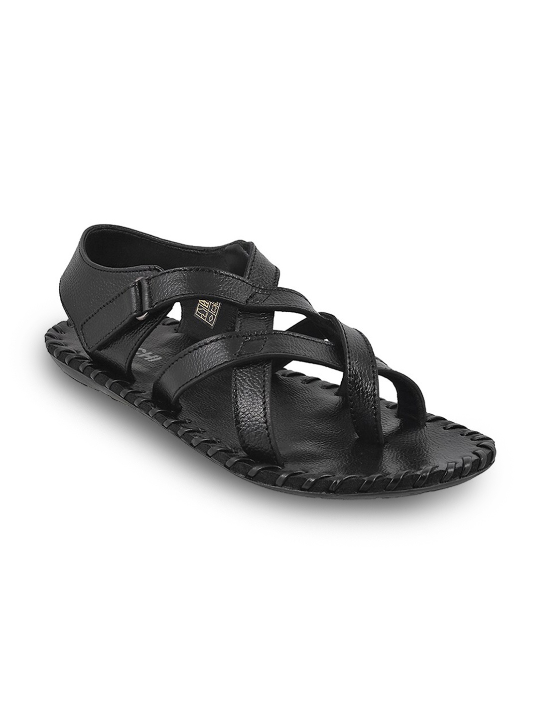 

Mochi Men Black Leather Comfort Sandals