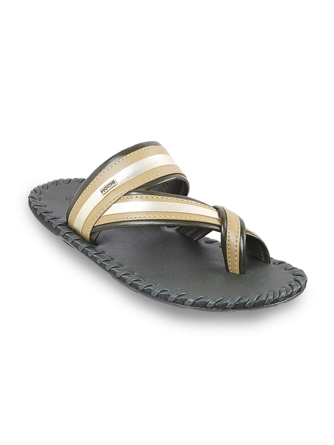 

Mochi Men Green Leather Comfort Sandals