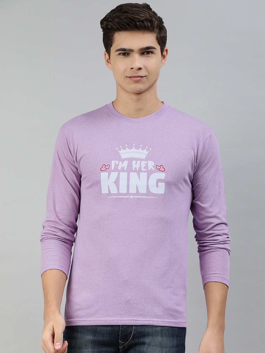 

Jolie robe Men Lavender Typography Printed T-shirt