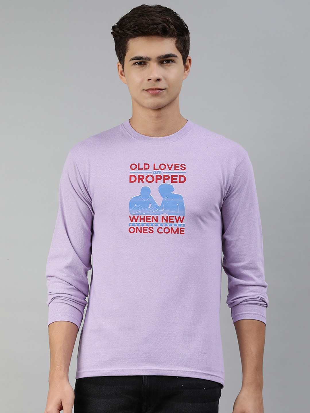 

Jolie robe Men Lavender Typography Printed T-shirt