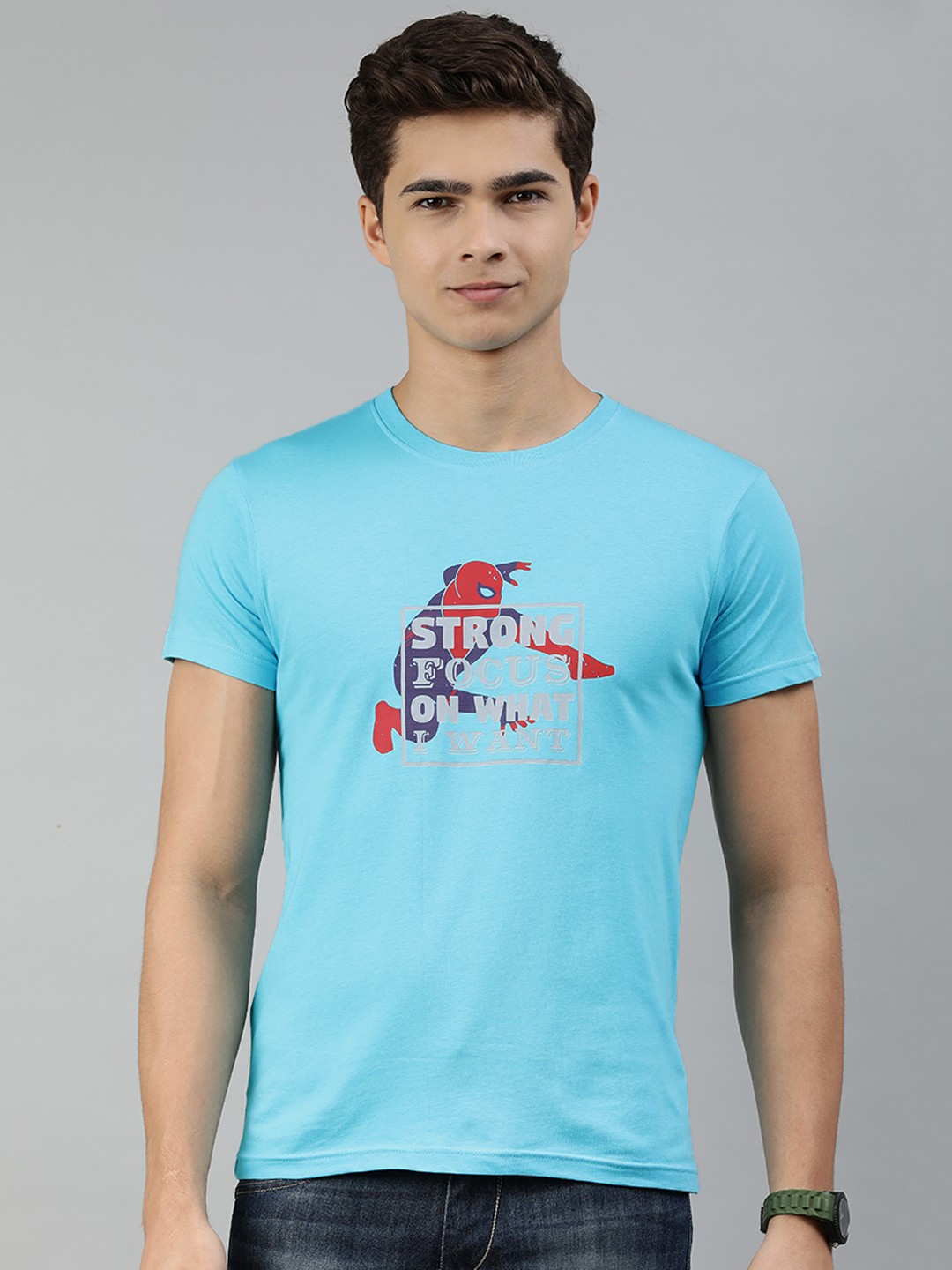 

Jolie robe Men Blue & Red Spider-Man Printed Pure Cotton T-shirt