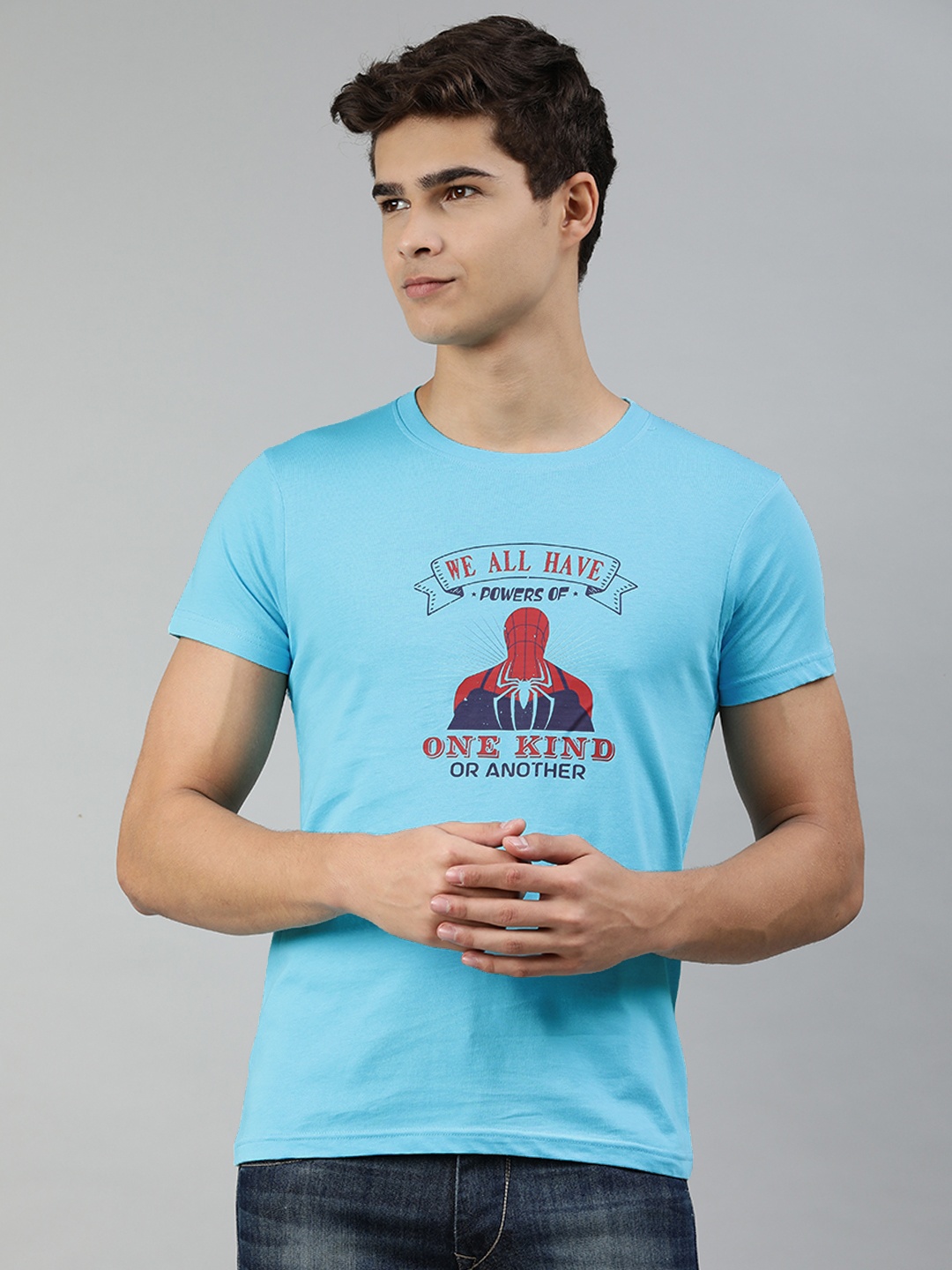 

Jolie robe Men Blue & Red Spider-Man Printed Pure Cotton T-shirt