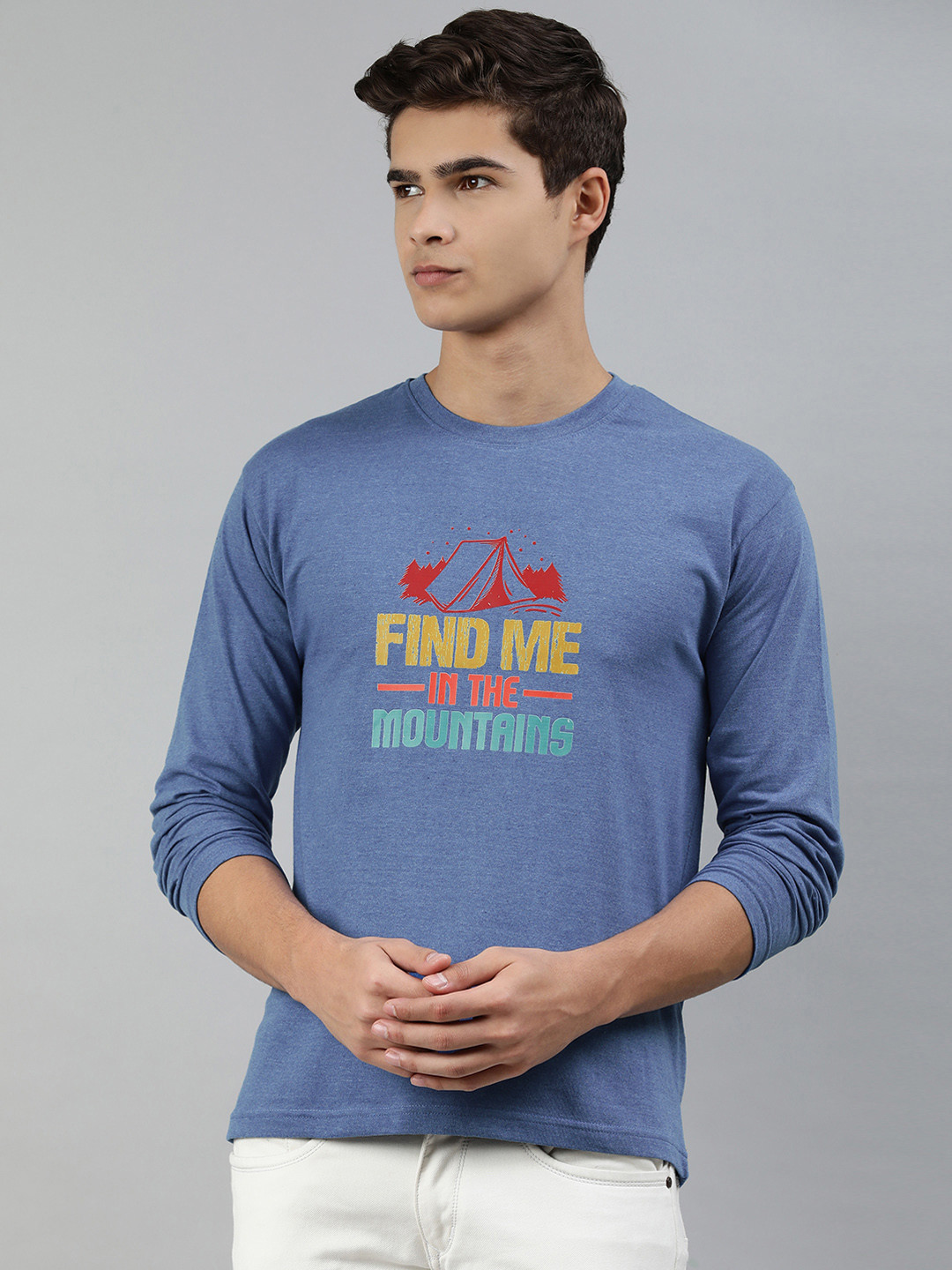 

Jolie robe Men Blue Typography Printed T-shirt