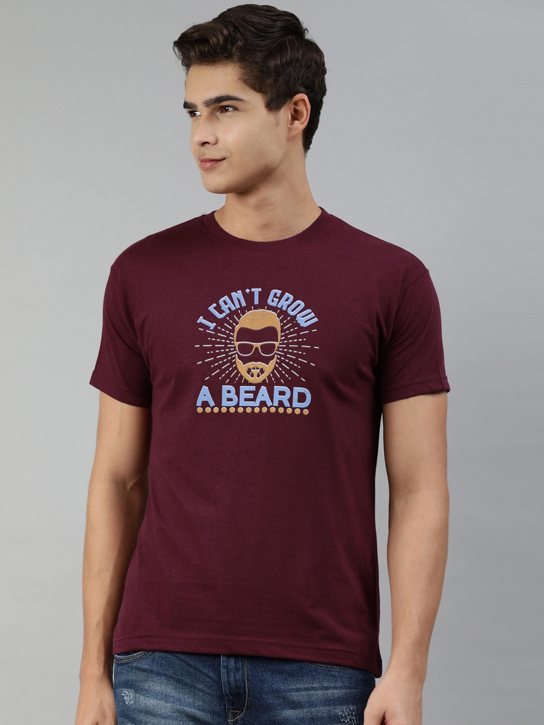 

Jolie robe Men Maroon Typography Printed T-shirt