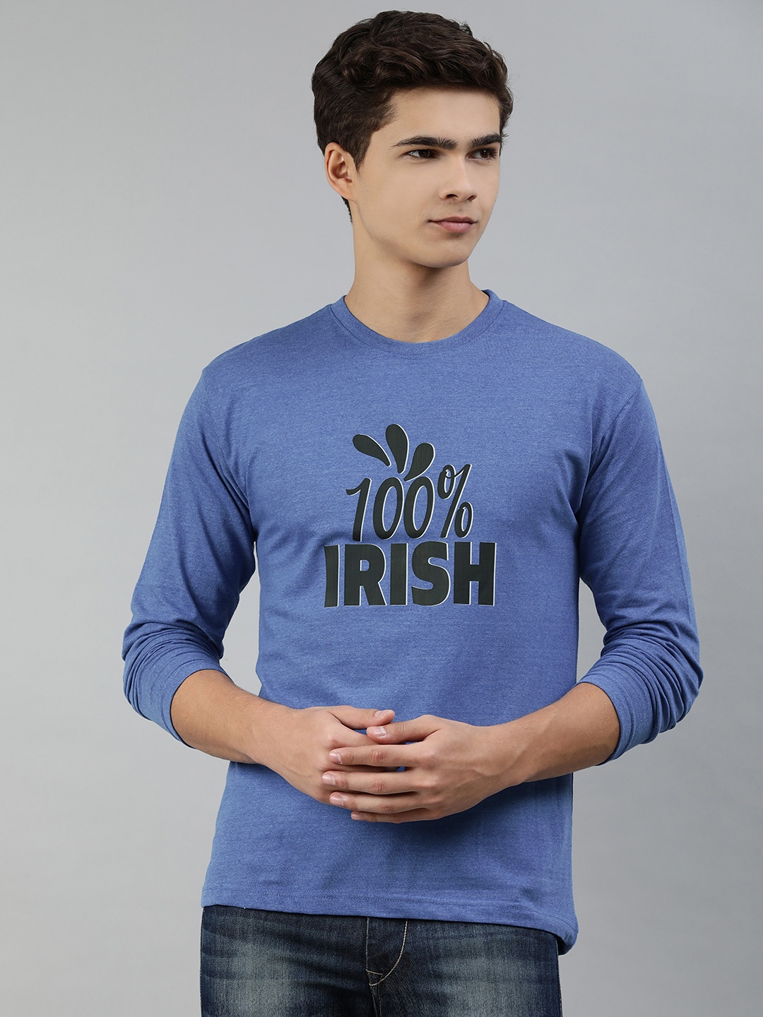 

Jolie robe Men Blue & Black Typography Printed T-shirt