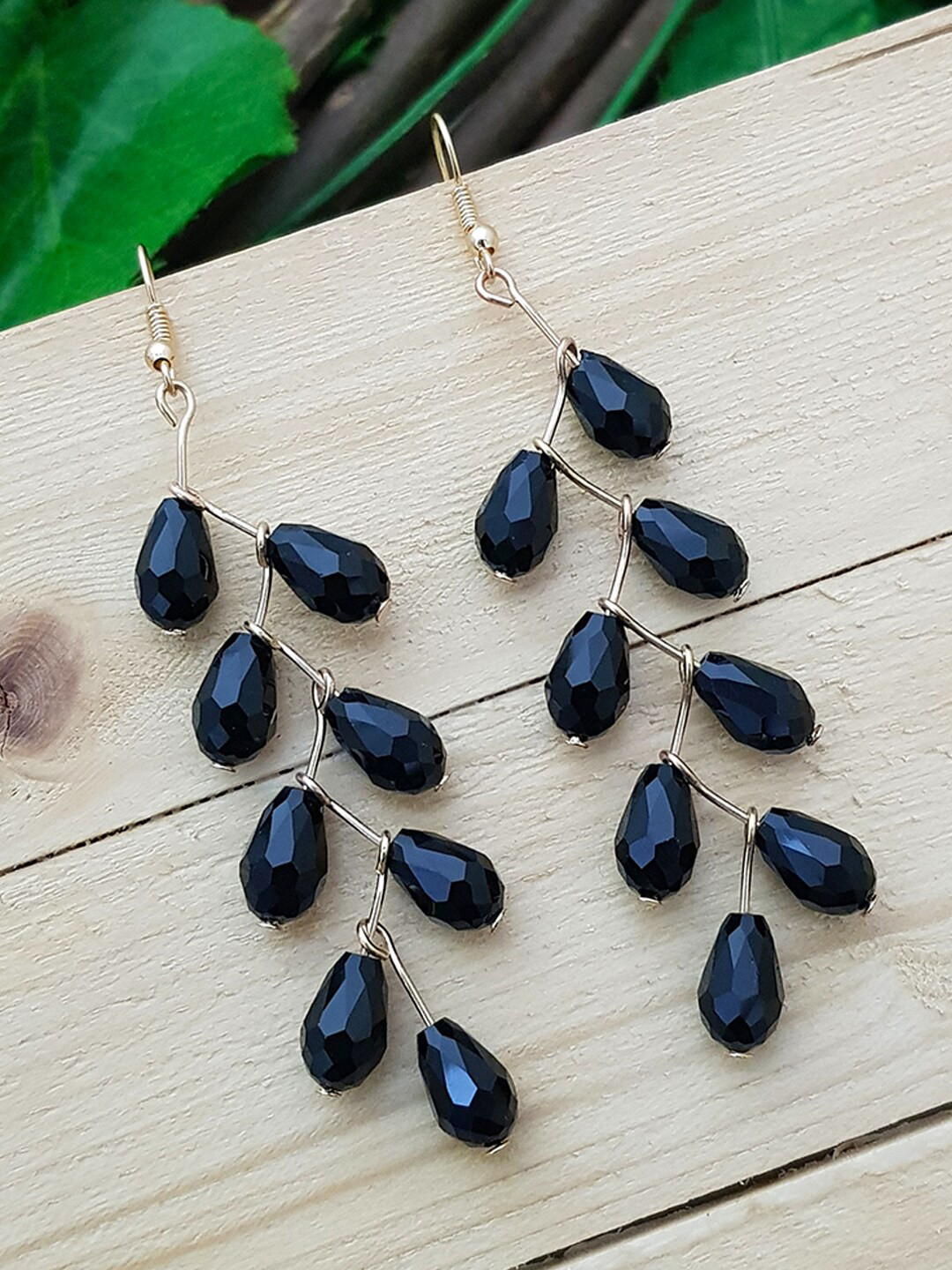 

GRIIHAM Silver-Toned Contemporary Drop Earrings