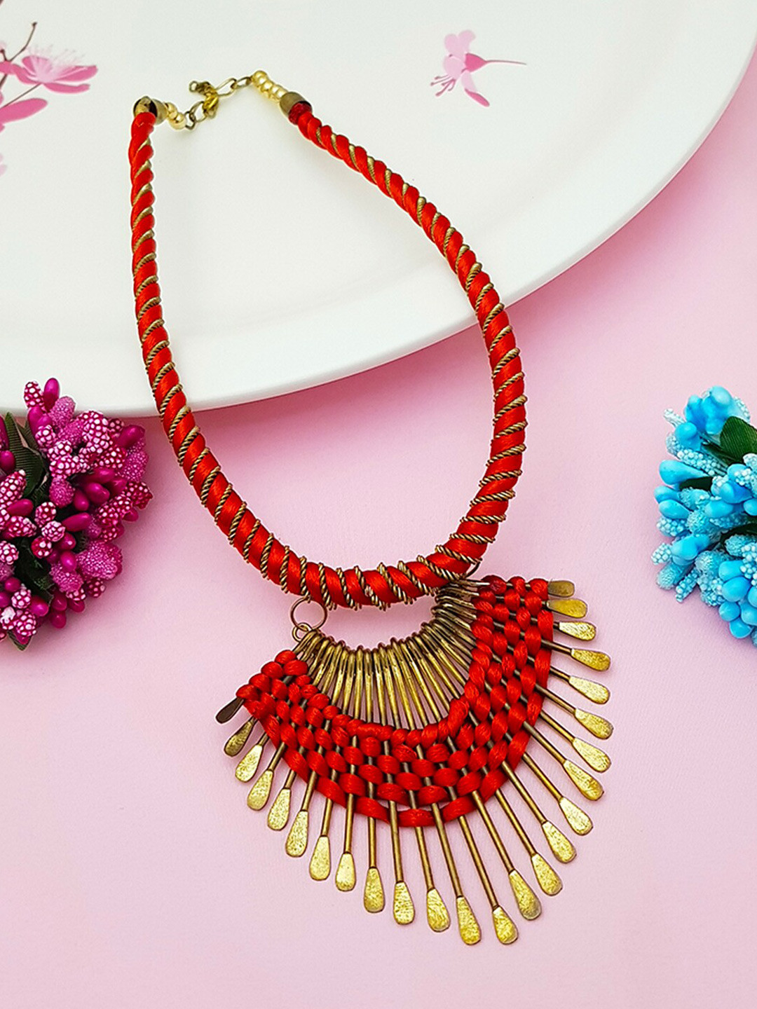 

GRIIHAM Red & Gold-Toned Necklace