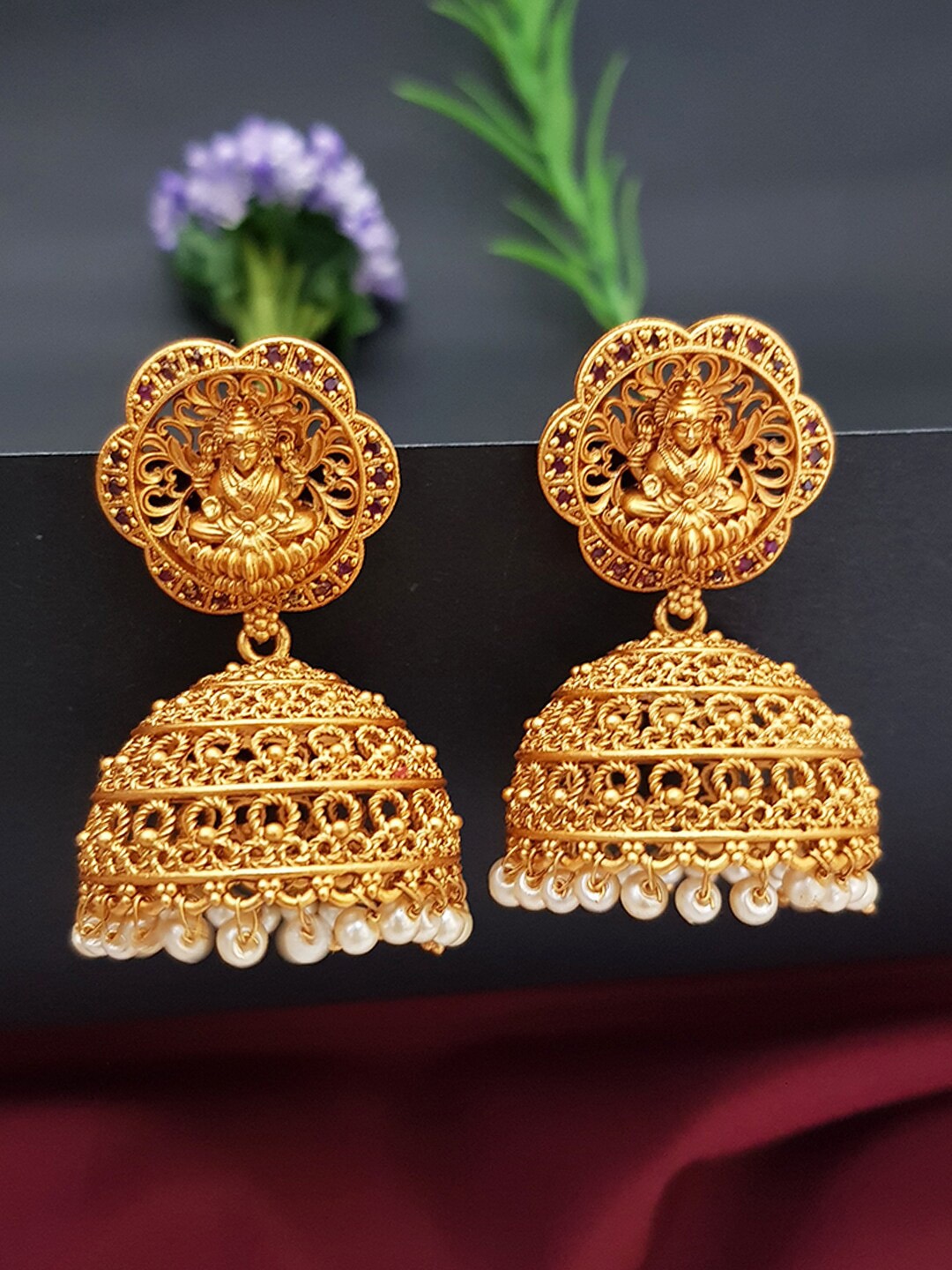 

GRIIHAM Gold-Toned Contemporary Drop Earrings