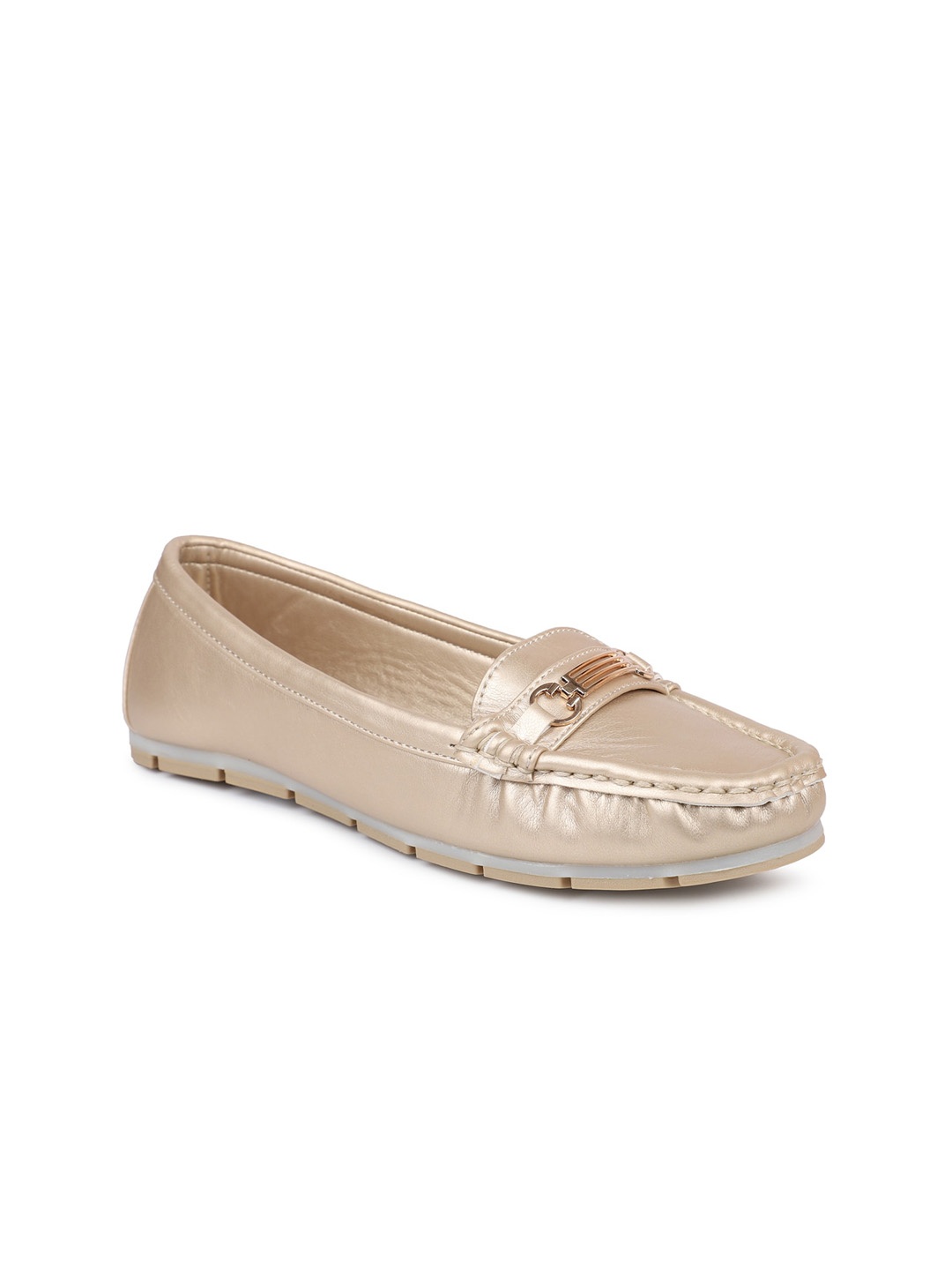 

Inc 5 Women Gold-Toned Buckles Flats