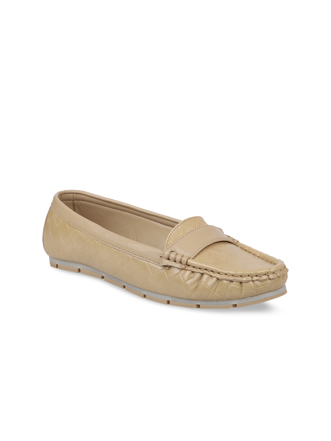 

Inc 5 Women Cream-Coloured Textured Loafers