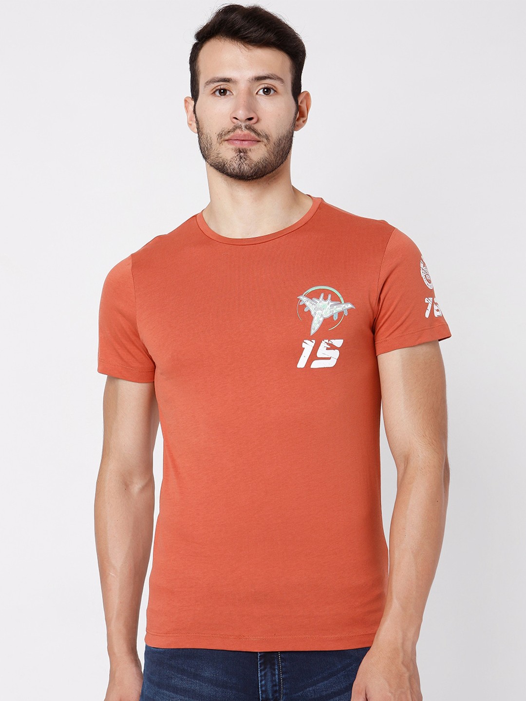 

Rex Straut Jeans Men Rust Slim Fit T-shirt