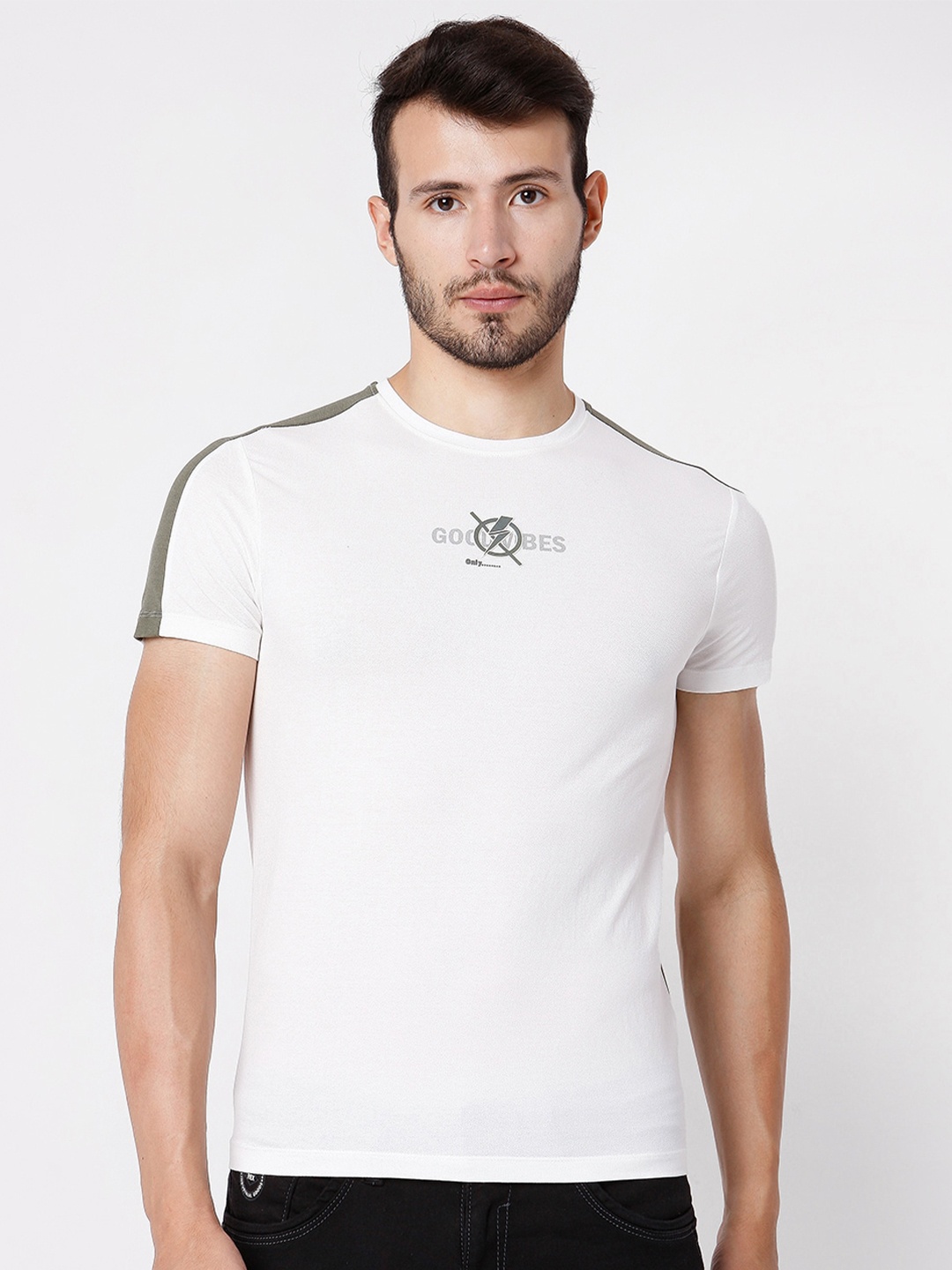 

Rex Straut Jeans Men White Slim Fit T-shirt