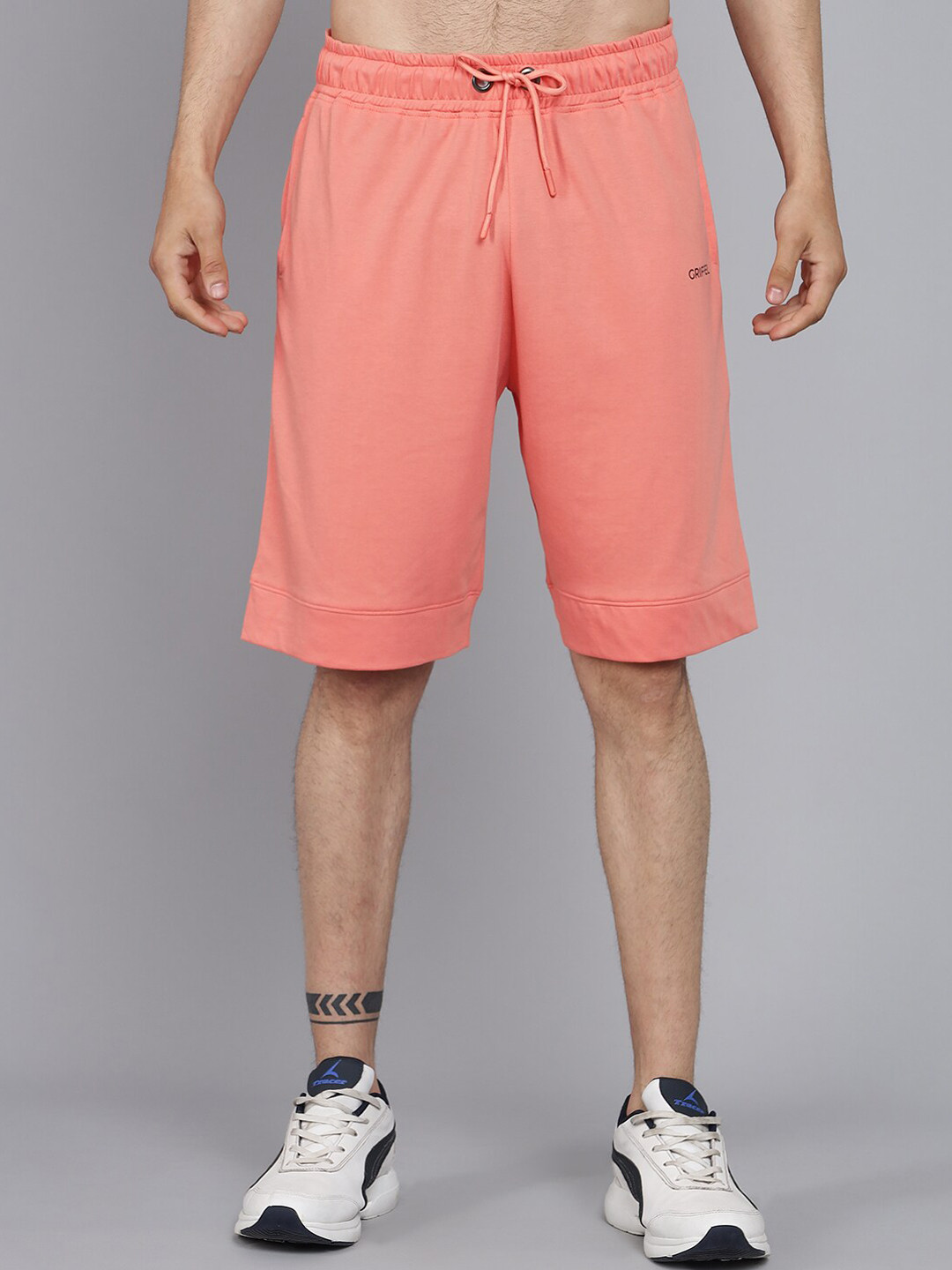 

GRIFFEL Men Peach-Coloured Loose Fit Sports Shorts