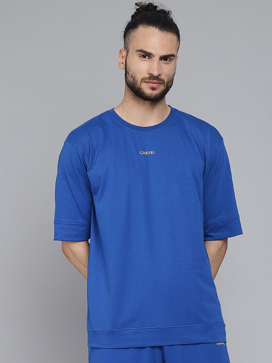 

GRIFFEL Men Blue Loose T-shirt