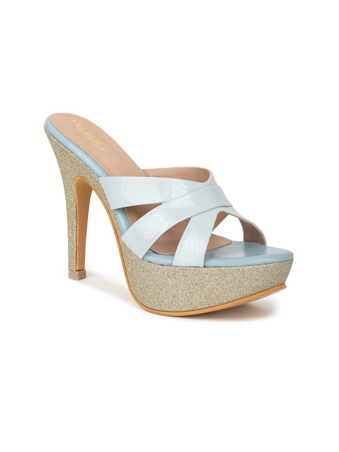 

VALIOSAA Blue Party Platform Sandals