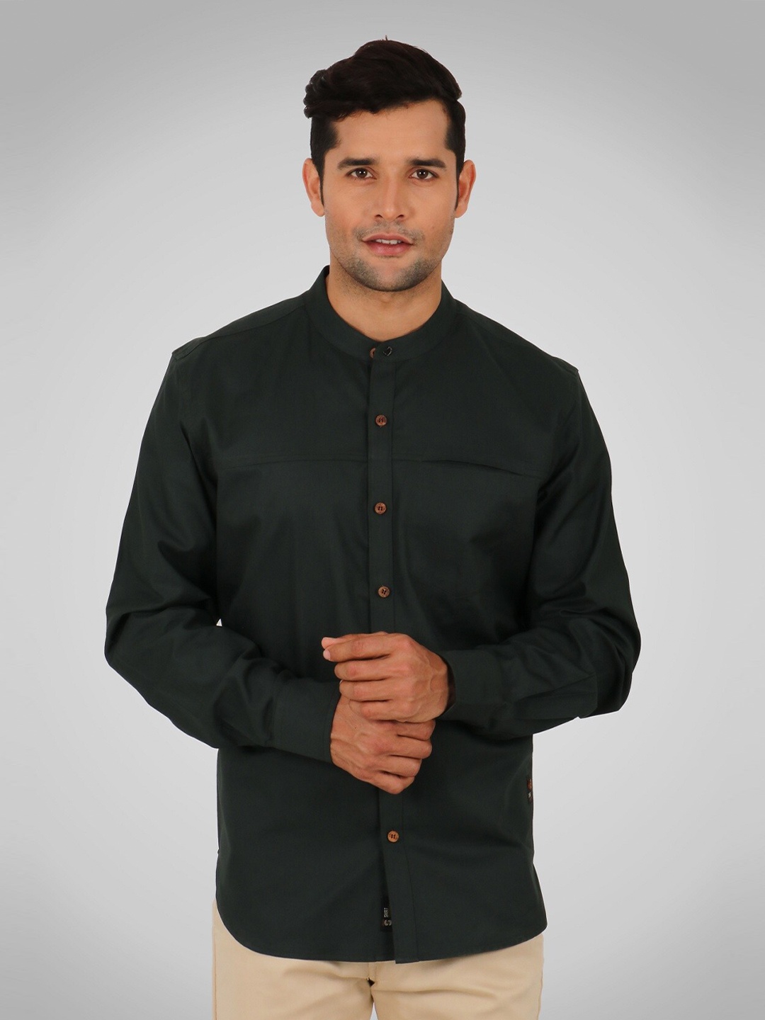 

SHIRT THEORY Men Green Comfort Casual Shirt