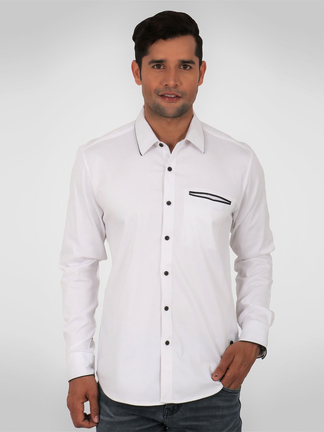 

SHIRT THEORY Men White Comfort Casual Shirt