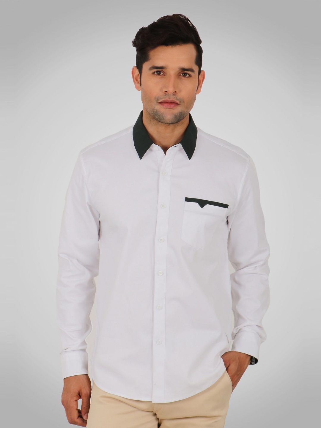 

SHIRT THEORY Men White Comfort Casual Shirt