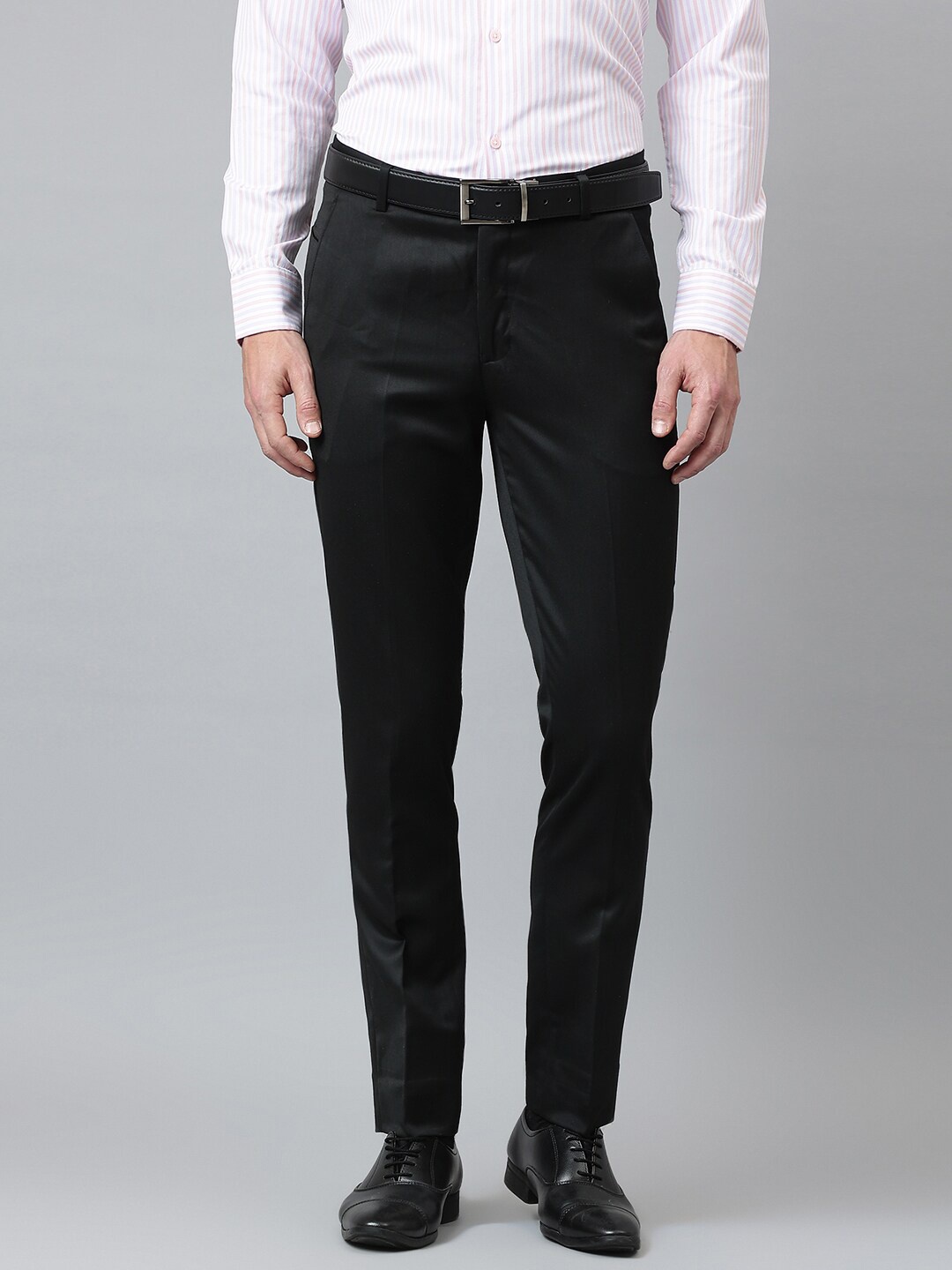 

Richlook Men Black Smart Formal Trousers