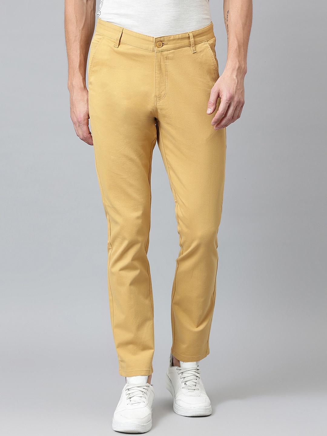 

Richlook Men Khaki Smart Slim Fit Chinos Trousers