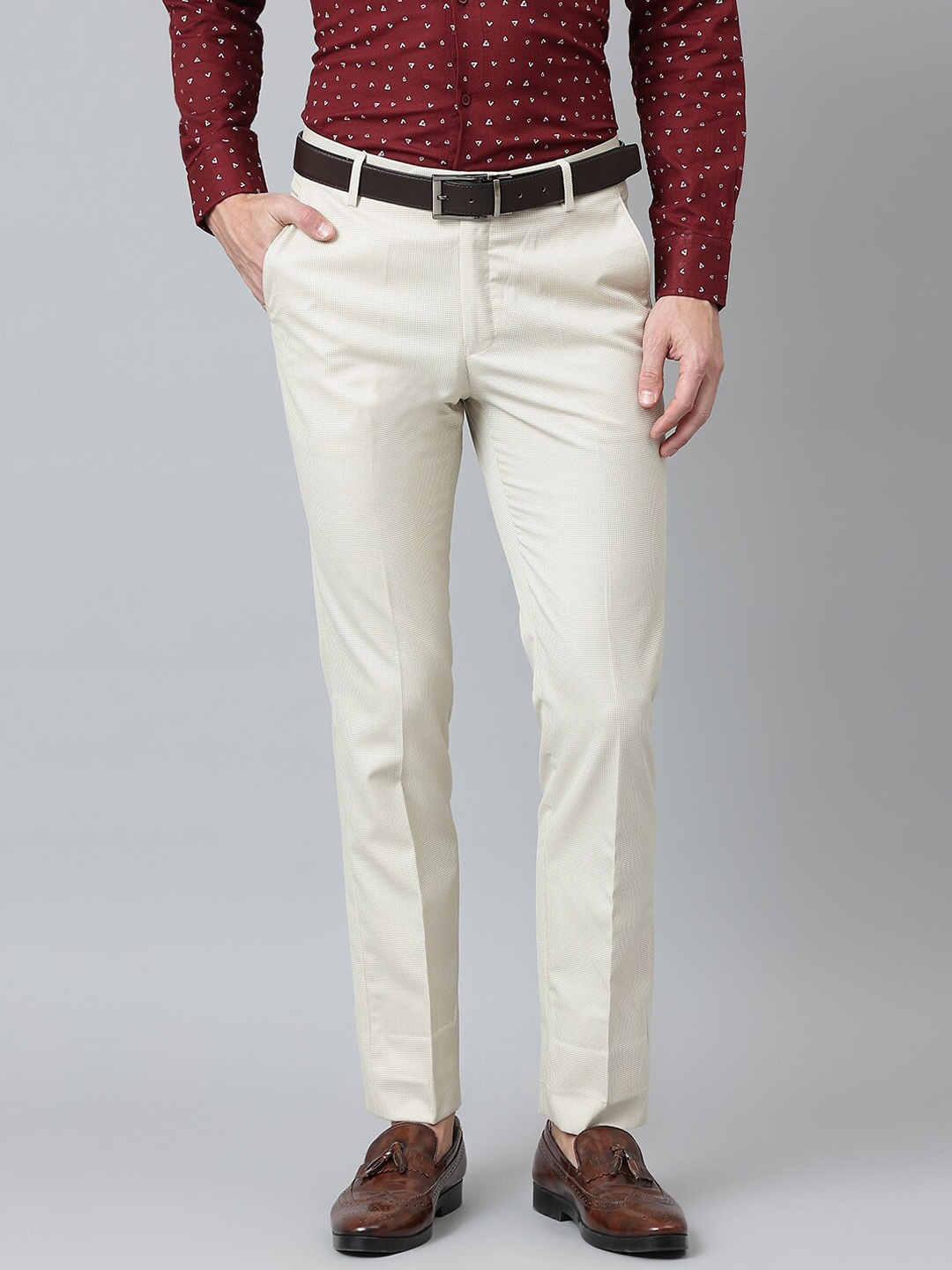 

Richlook Men Beige Smart Formal Trousers