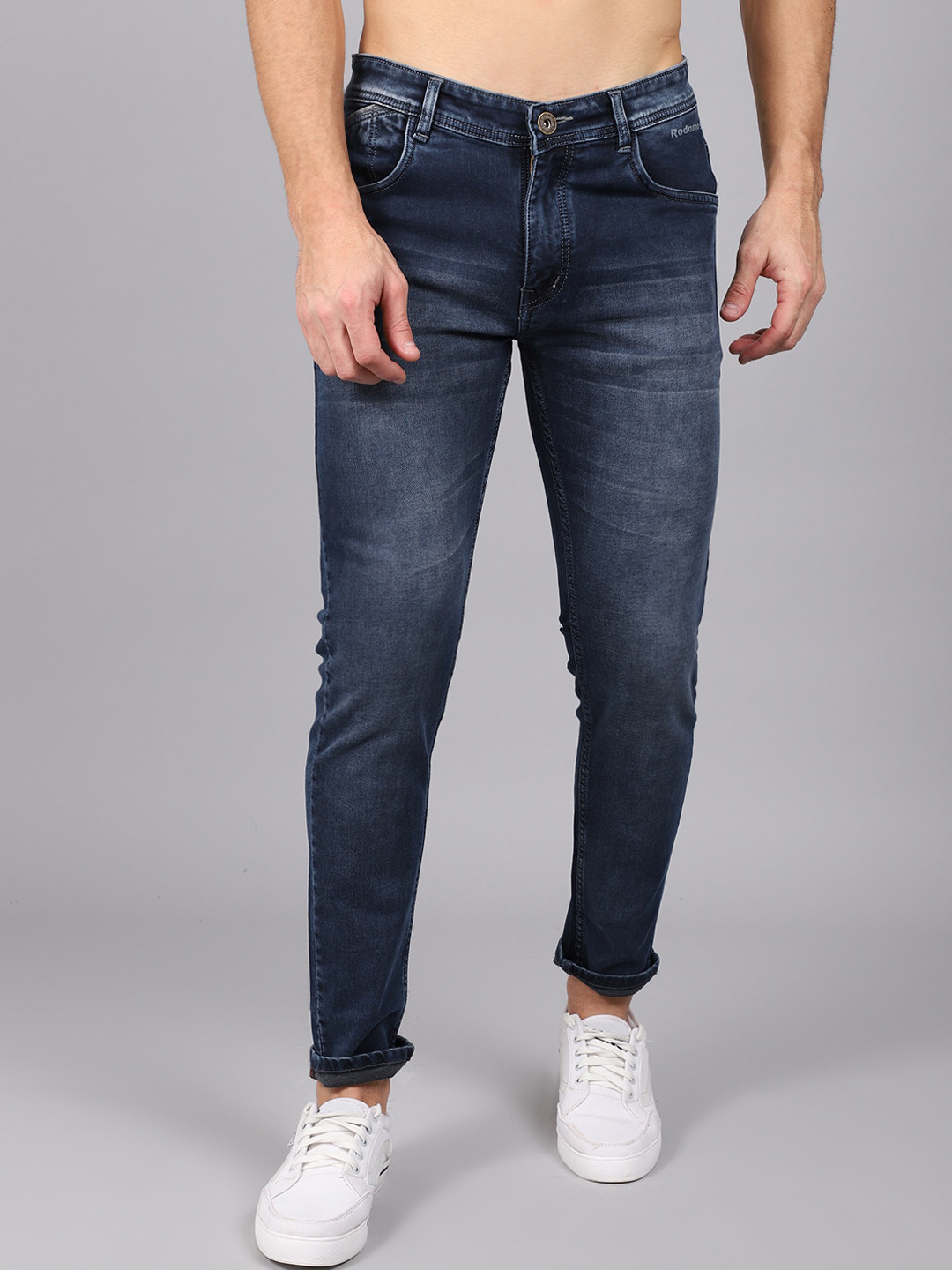 

Rodamo Men Blue Slim Fit Heavy Fade Stretchable Jeans