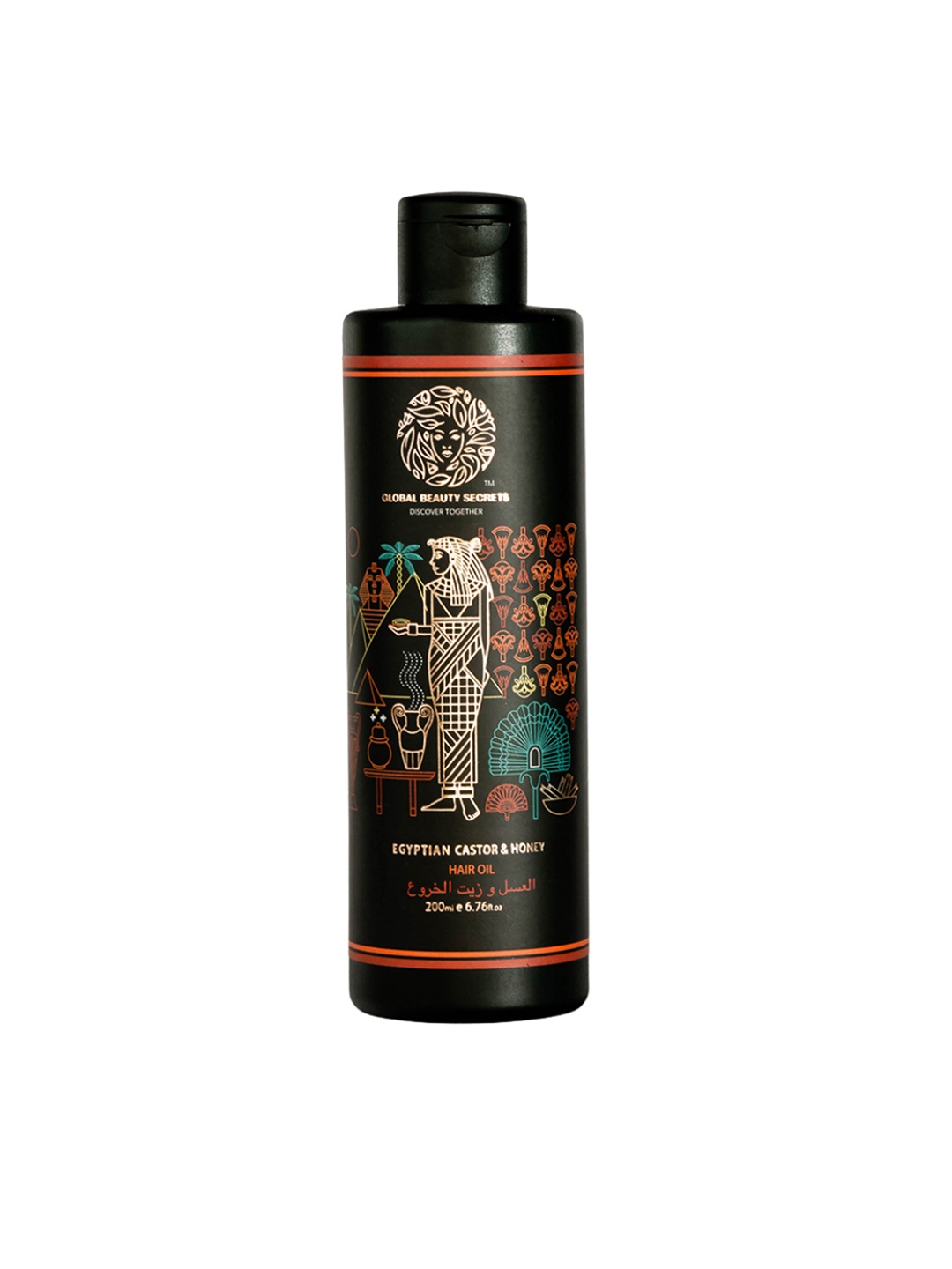 

GLOBAL BEAUTY SECRETS Egyptian Castor & Honey Hair Oil - 200ml, Black