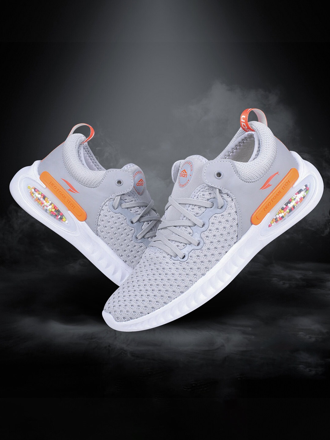 

ASIAN Men Grey Mesh Running Non-Marking Shoes