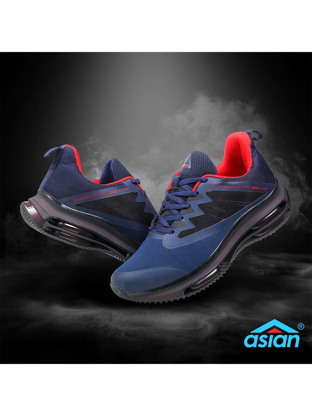 

ASIAN Men Navy Blue Trinity-01 Mesh Running Non-Marking Shoes