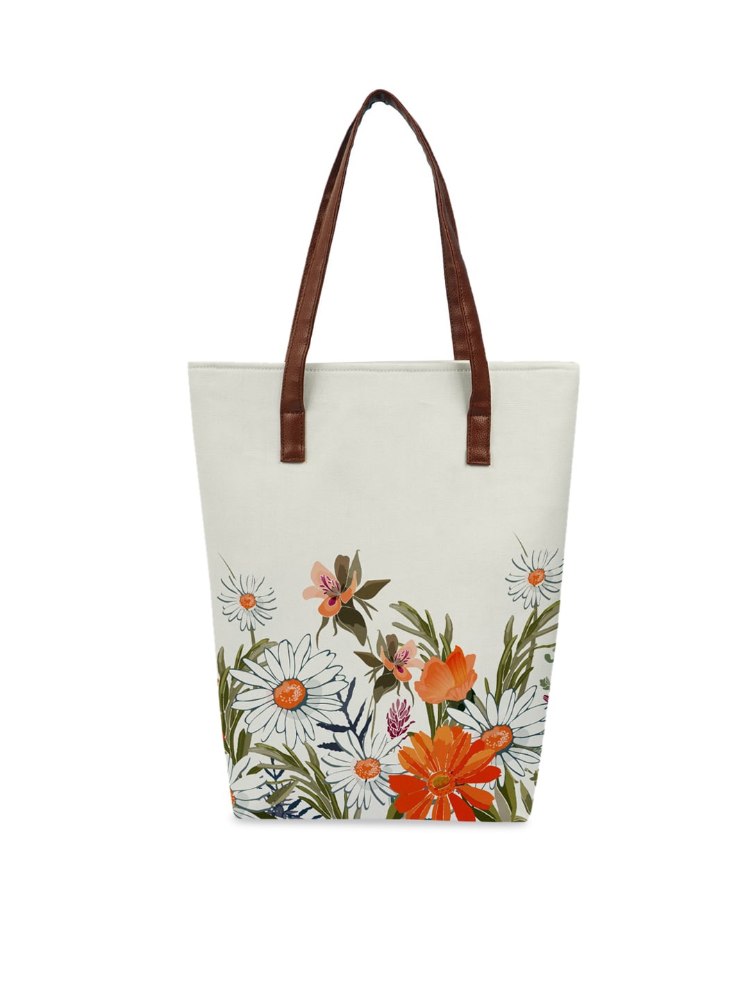 

Crazy Corner White Floral Printed Structured Shoulder Bag