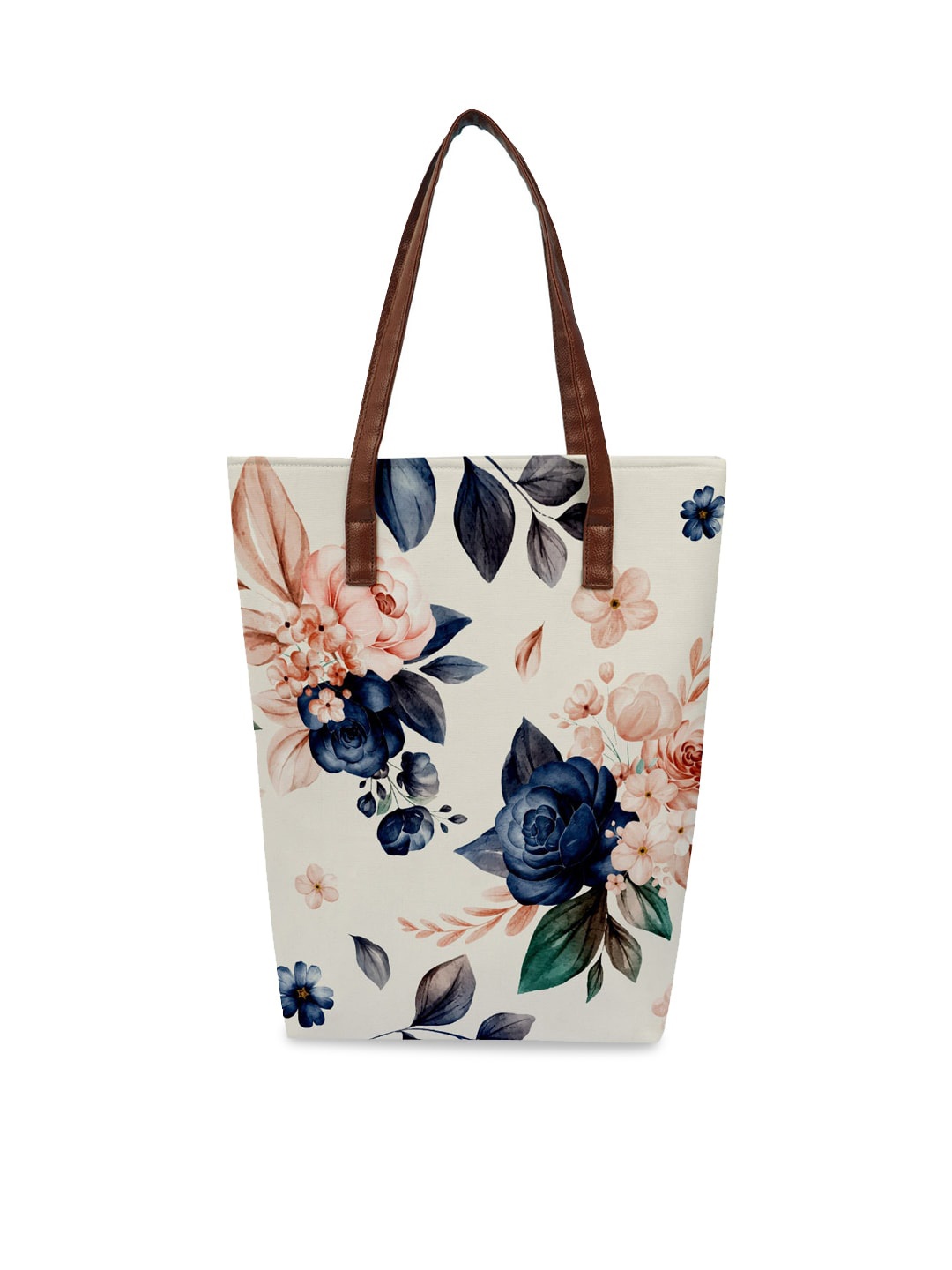 

Crazy Corner White Floral Shopper Tote Bag with Applique