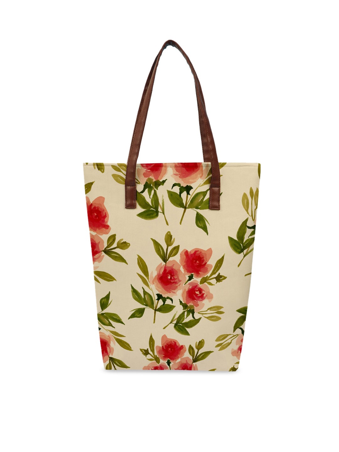 

Crazy Corner Beige Floral Printed Oversized Shopper Tote Bag