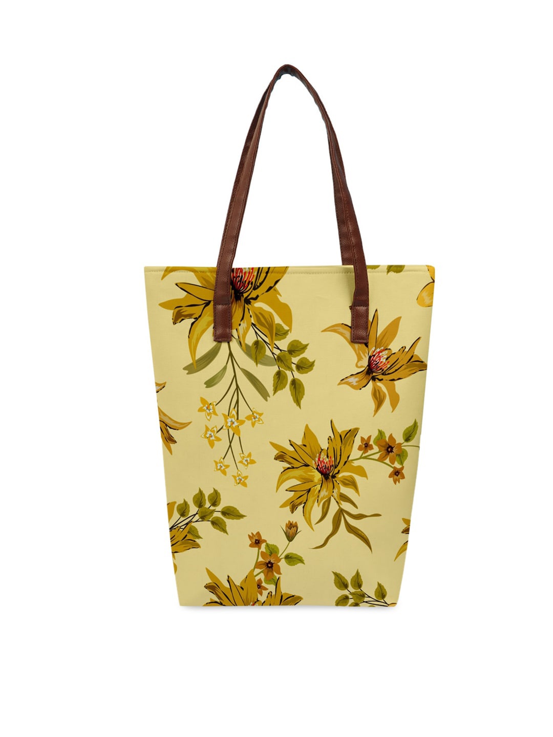 

Crazy Corner Yellow Floral Printed Shopper Tote Bag with Tasselled