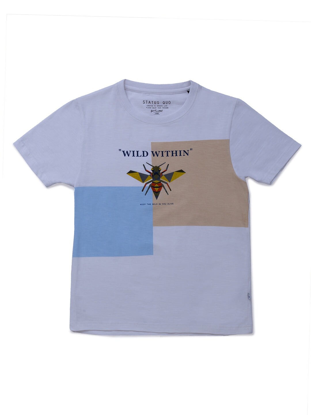 

Status Quo Boys White Typography Printed T-shirt