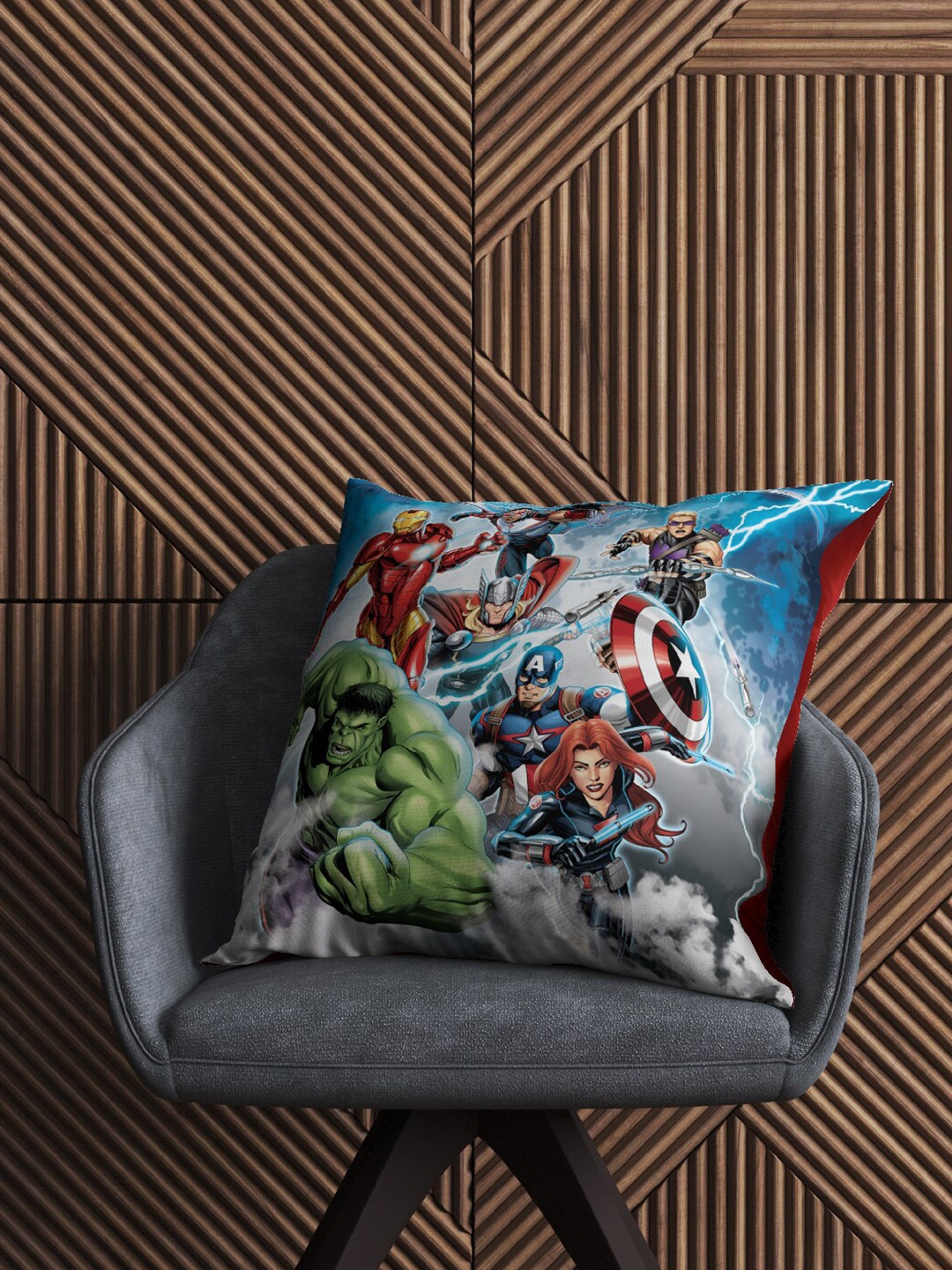 

Marvel Red & Green Marvel Printed Velvet Square Cushion Cover